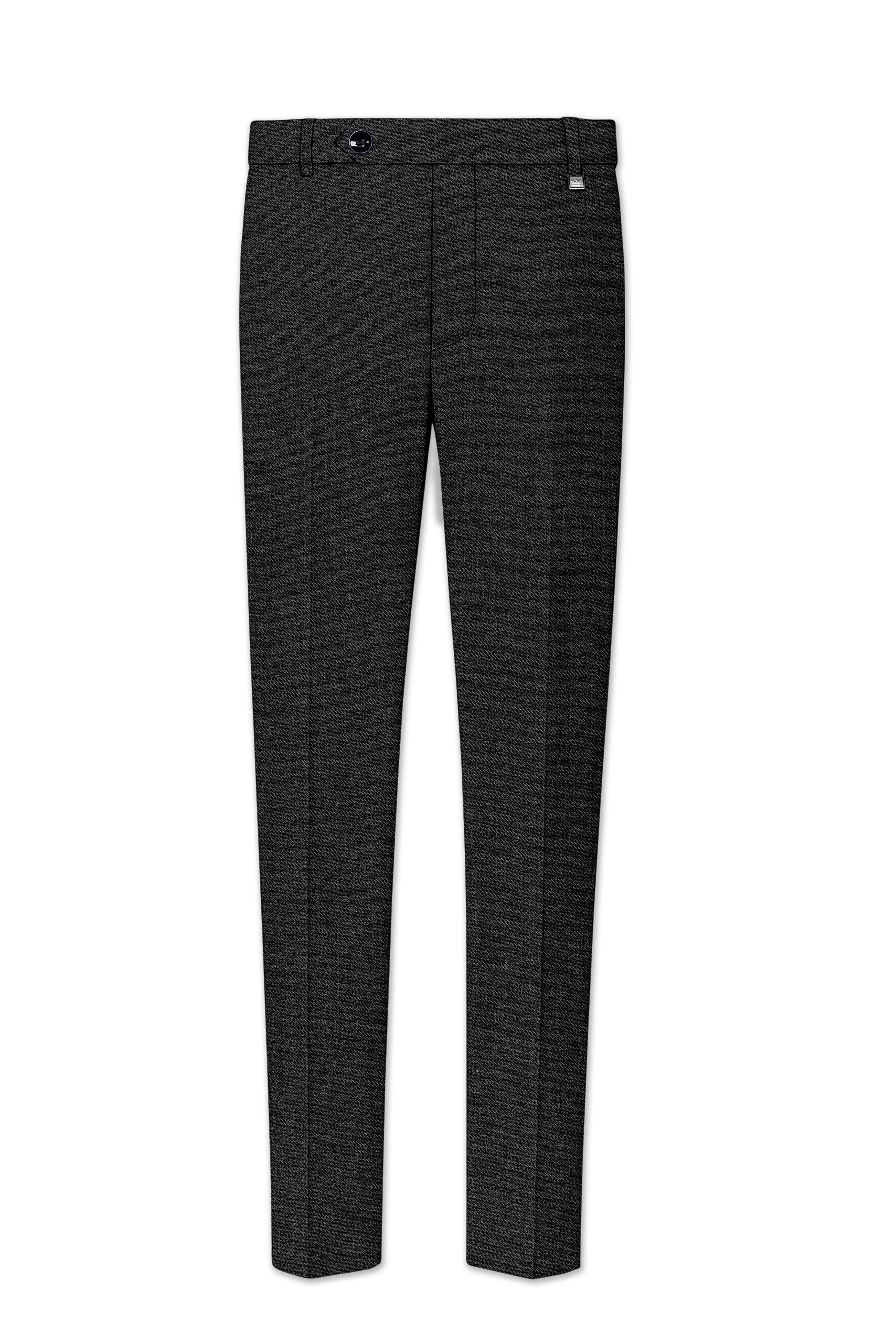 Cinerro-Mine Shaft Gray Textured Tweed Single Breasted Overcoat With Pant