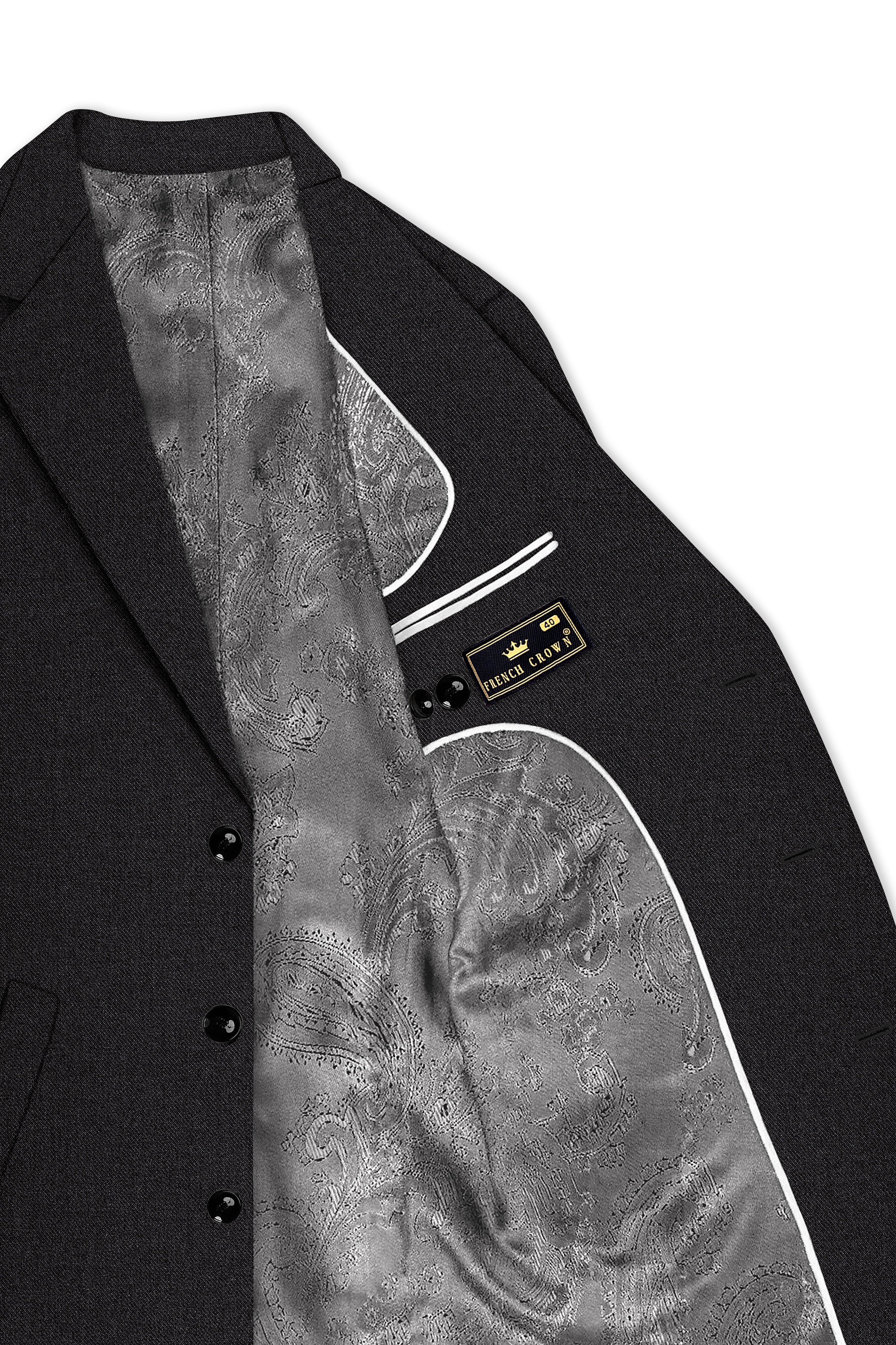 Cinerro-Mine Shaft Gray Textured Tweed Single Breasted Overcoat With Pant