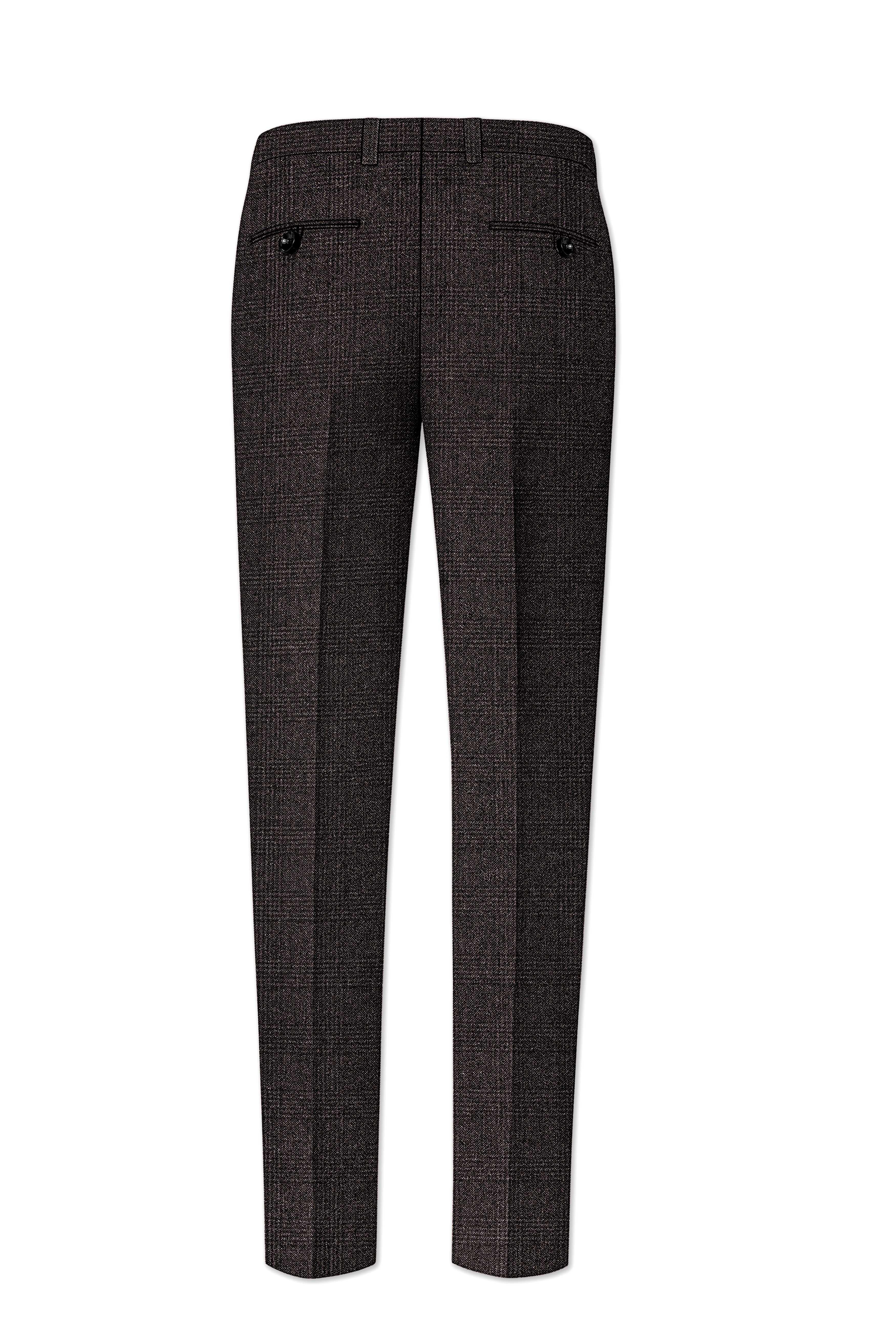 Bruno-Chicago Brown Wales Plaid Tweed Single Breasted Overcoat With Pant