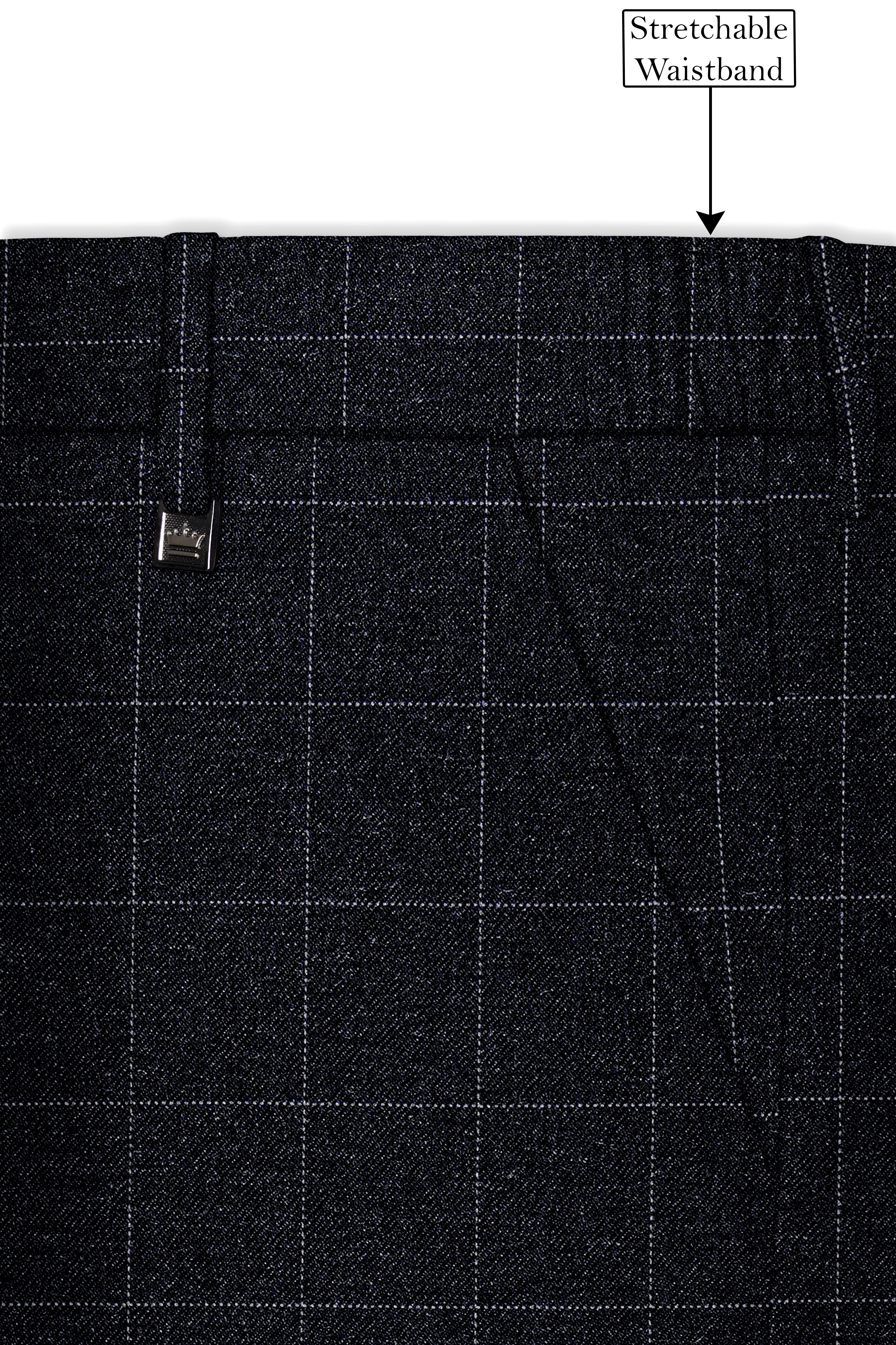 Fenrir-Shark Gray windowpane Tweed Single Breasted Overcoat With Pant