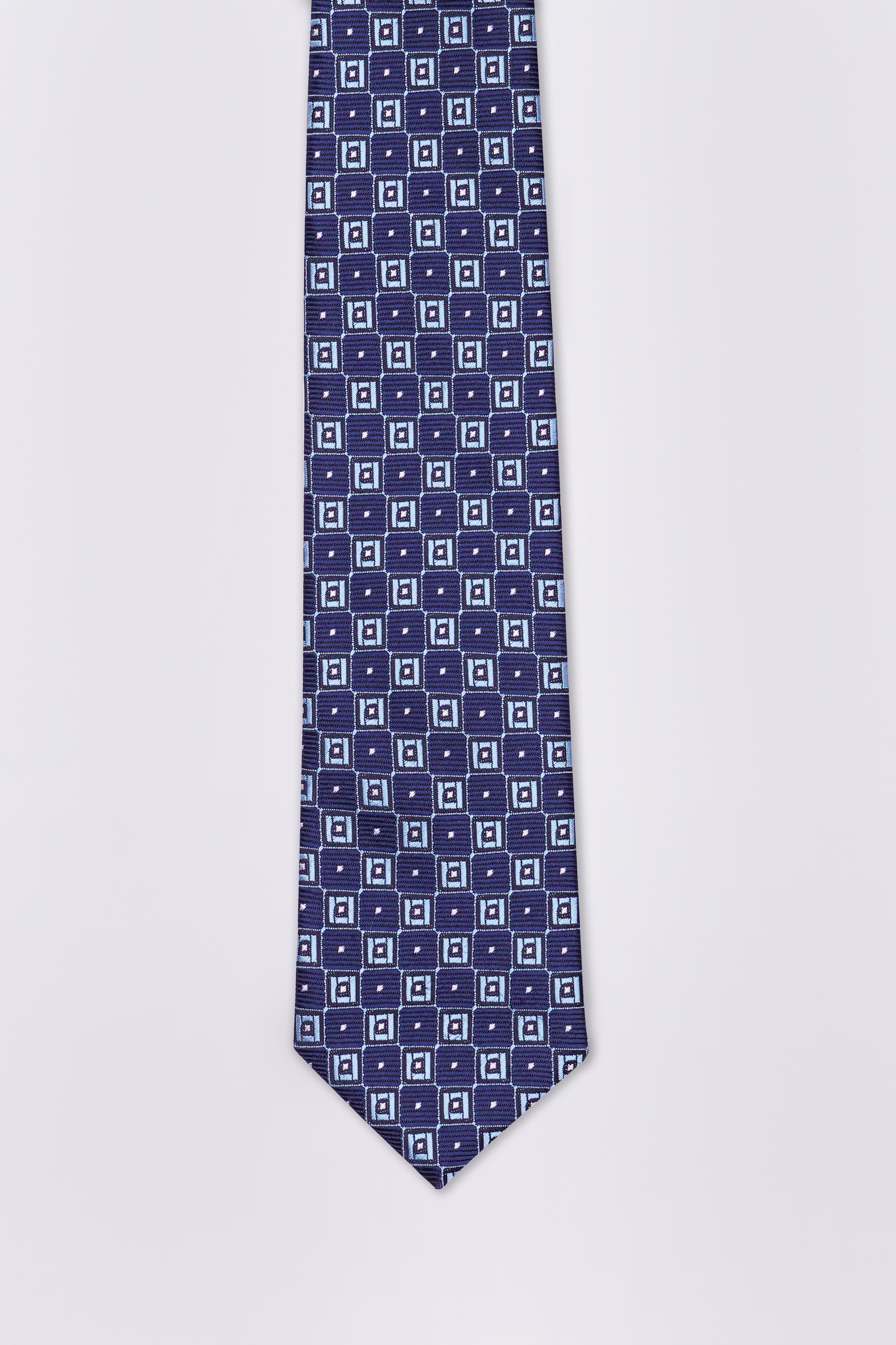 Chambray Blue and Casper Light Blue Jacquard Tie with Pocket Square TP049