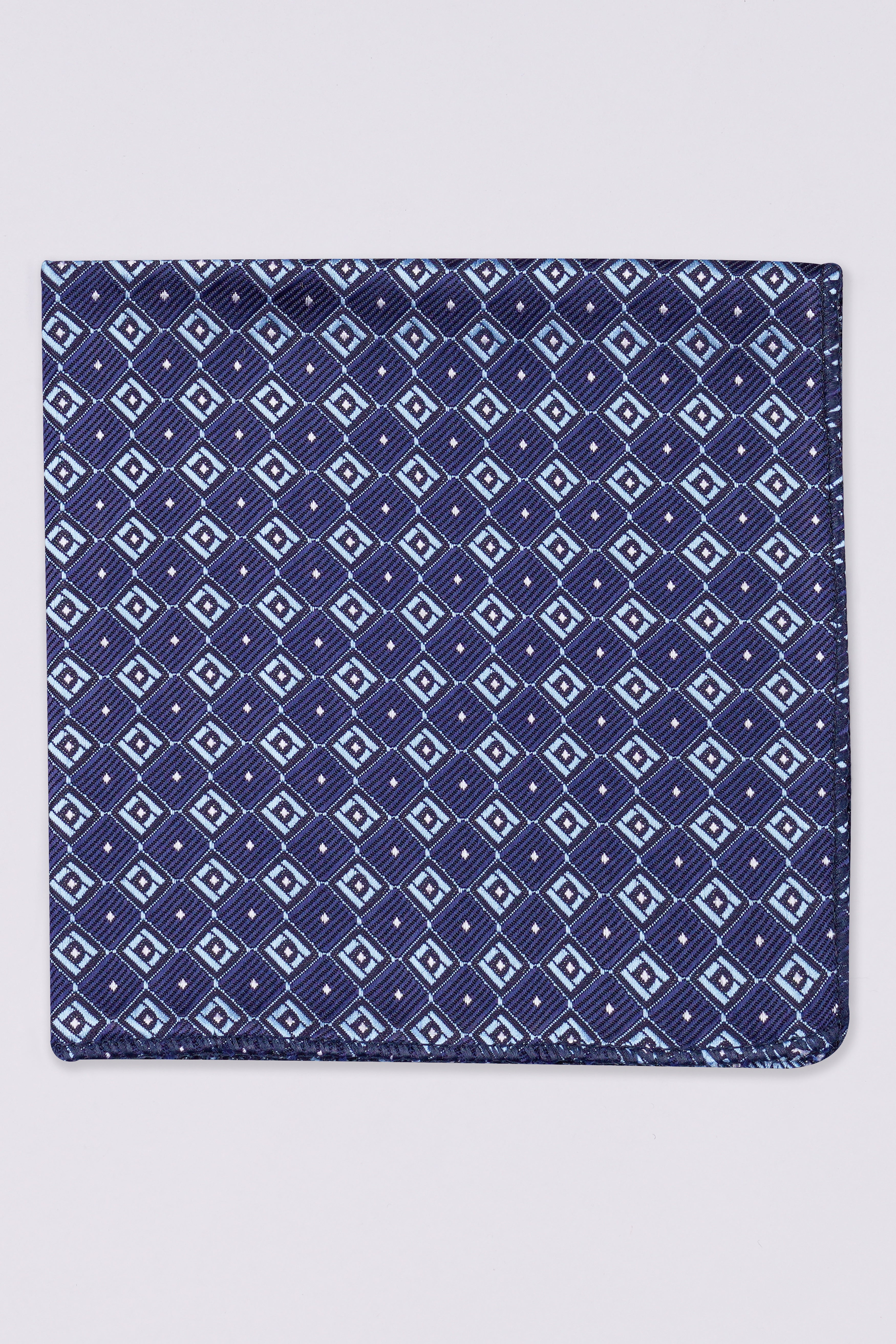 Chambray Blue and Casper Light Blue Jacquard Tie with Pocket Square TP049