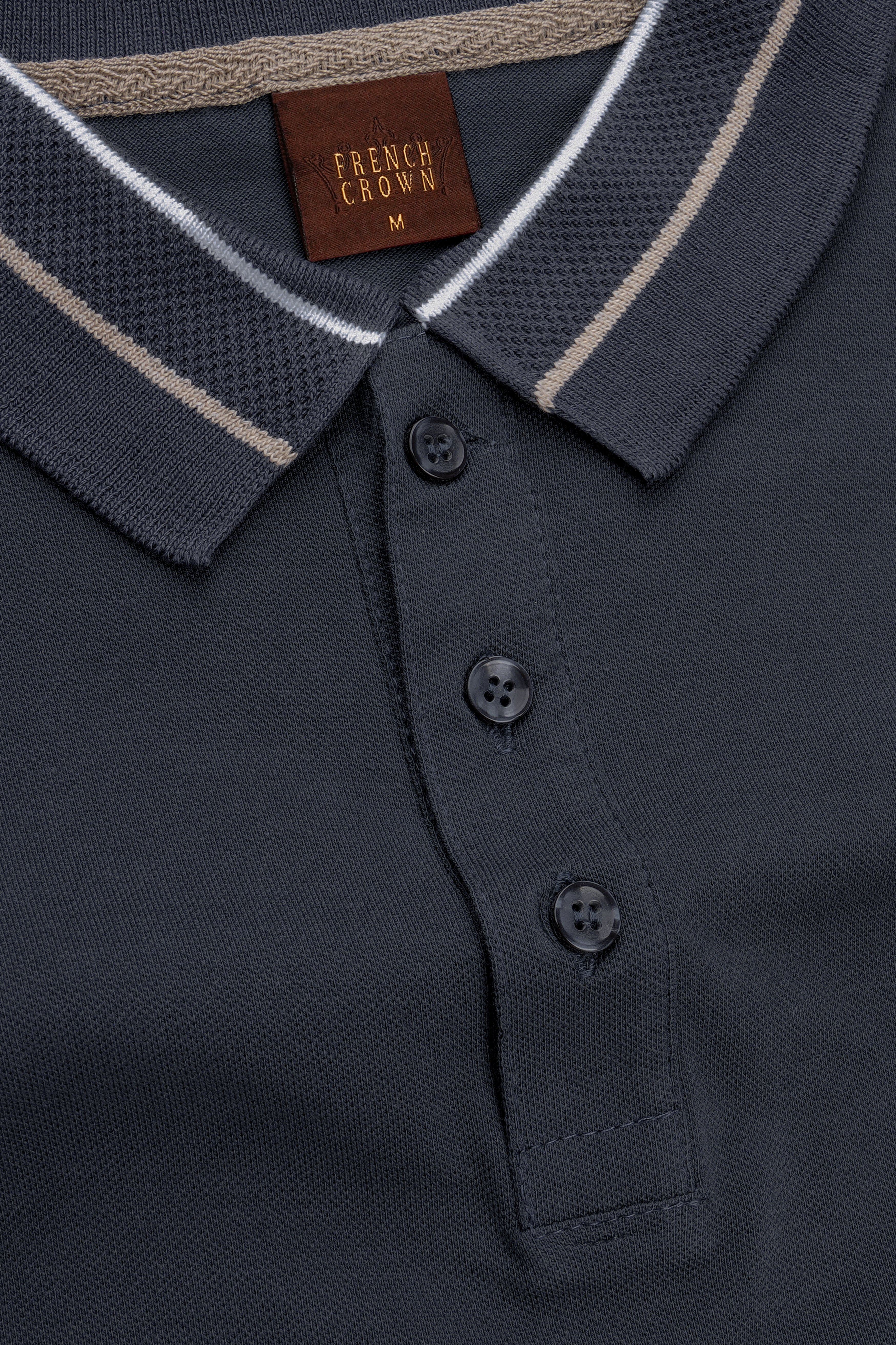 Charade Gray Solid Premium Cotton Pique Polo