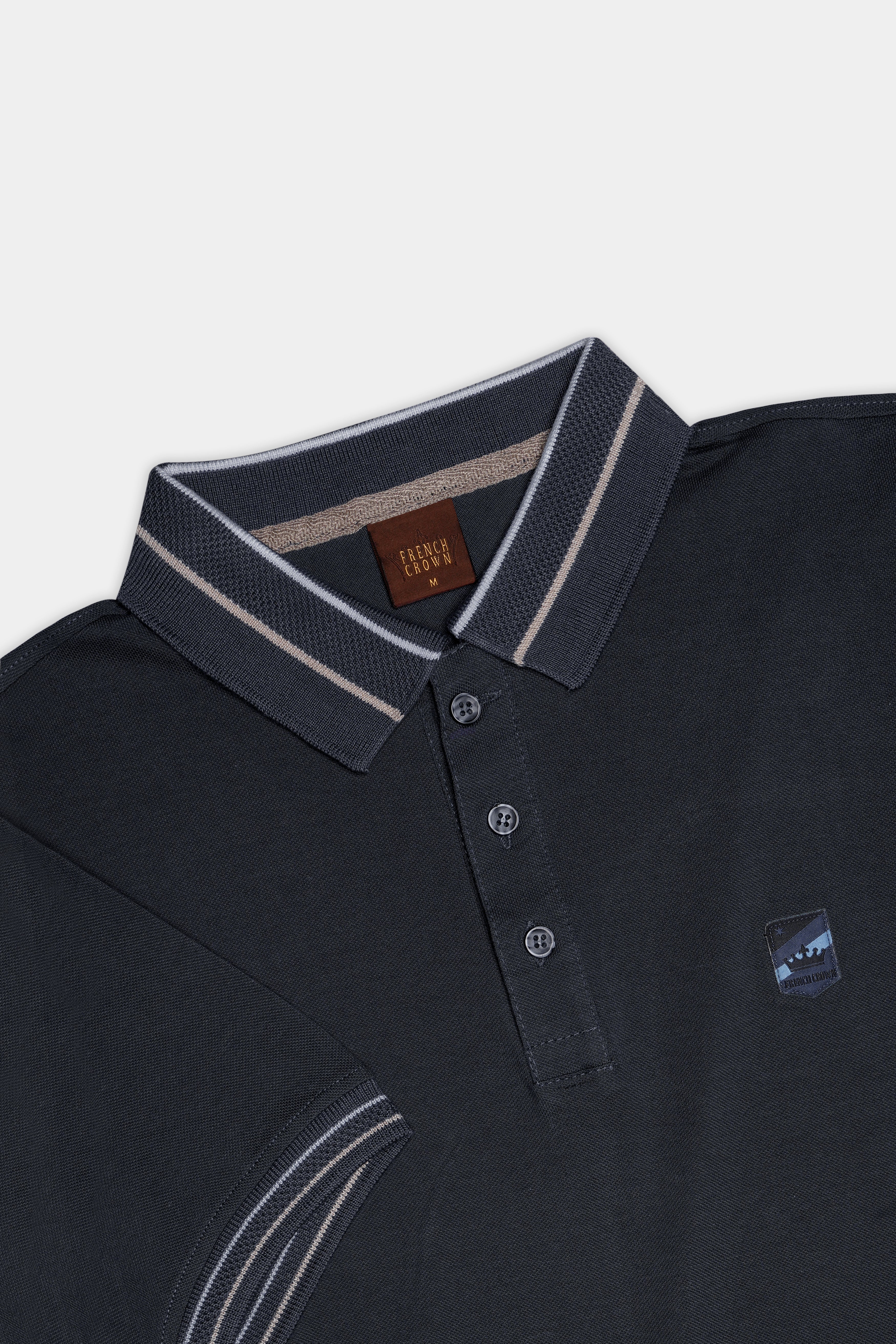 Charade Gray Solid Premium Cotton Pique Polo