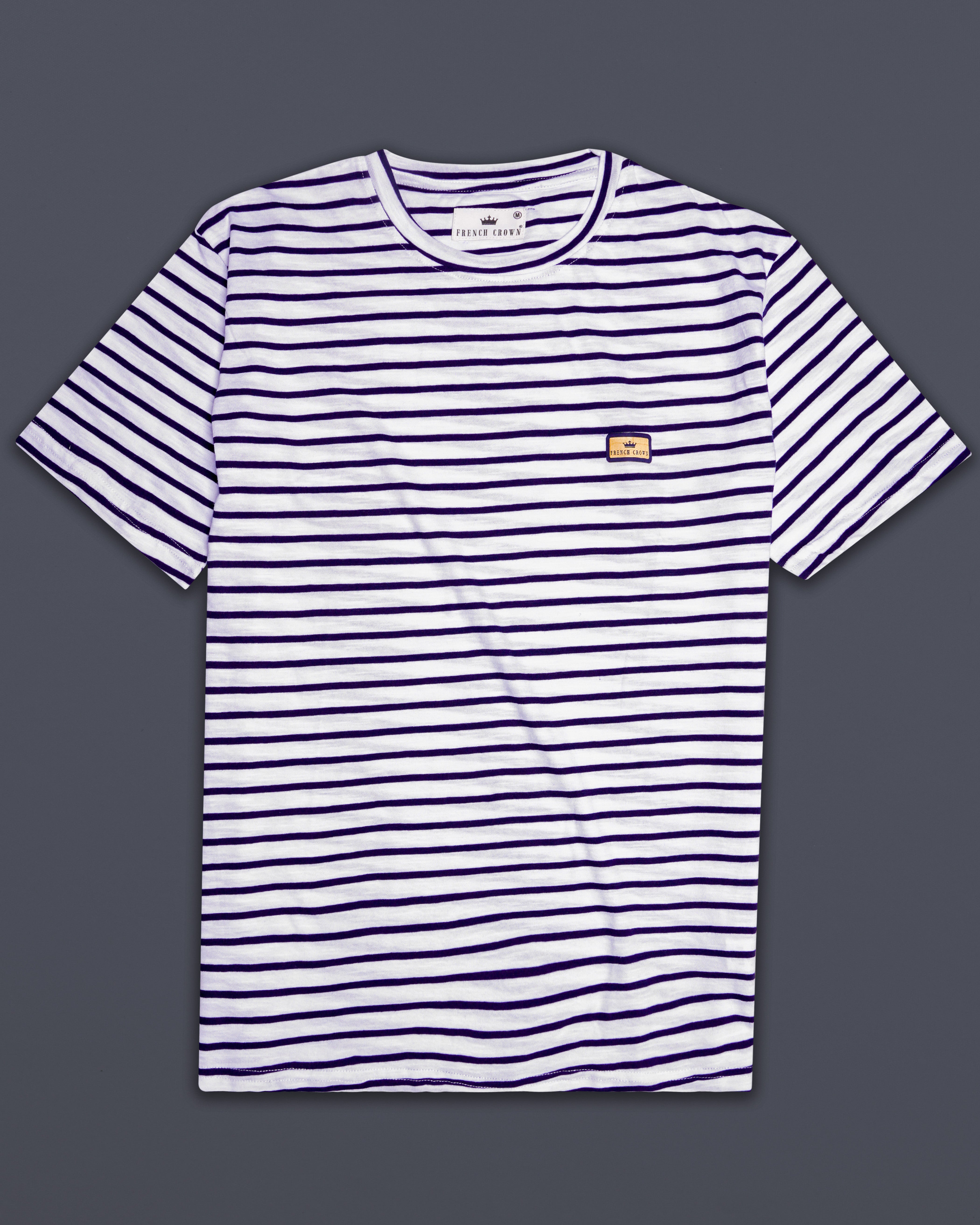 Navy Striped Super Soft Organic Cotton T-shirt