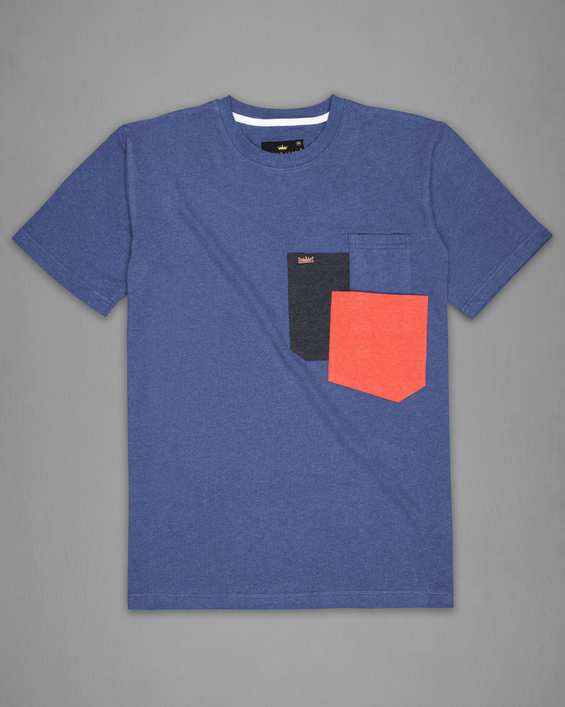 TWILIGHT BLUE WITH PATCH POCKET ORGANIC COTTON T-SHIRT