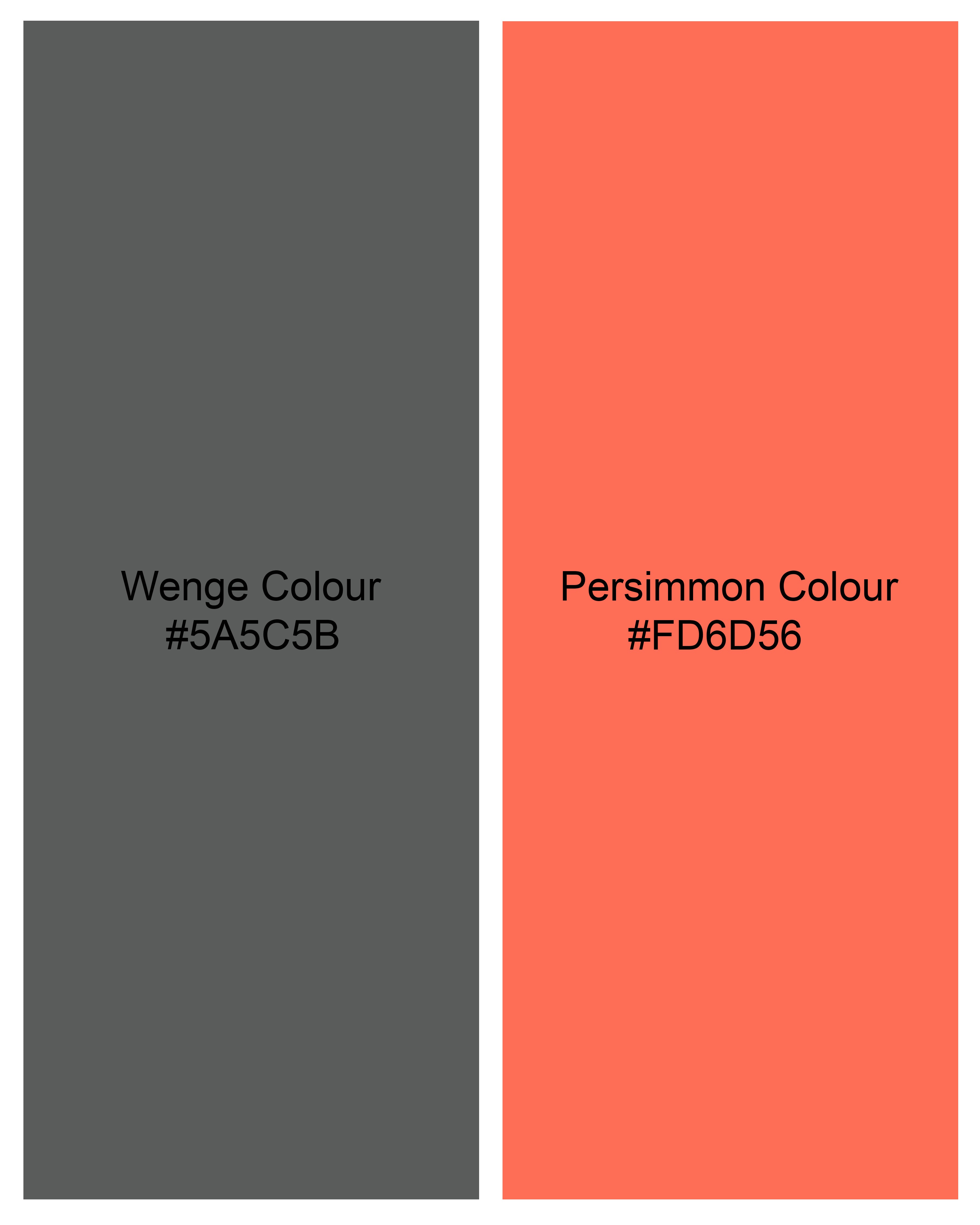 Wenge Gray and Persimmon Red Organic Cotton T-shirt TS832-S, TS832-M, TS832-L, TS832-XL, TS832-XXL