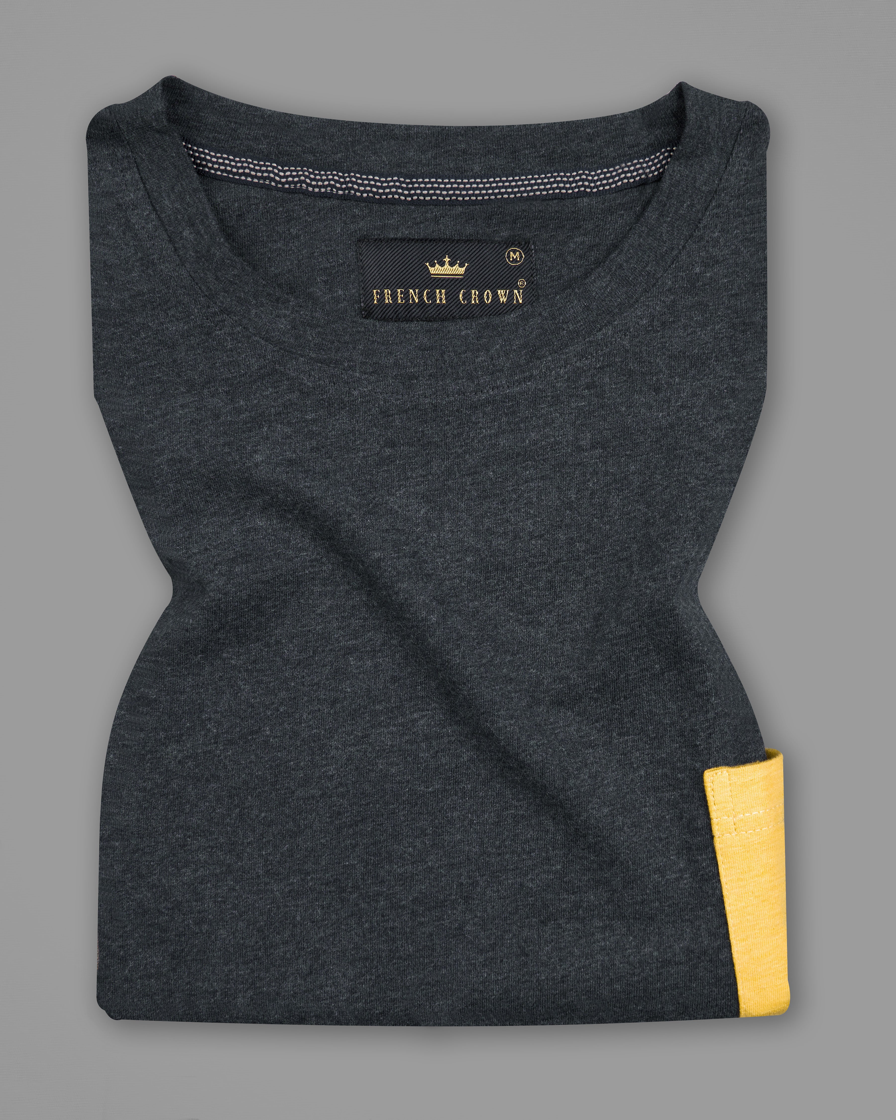 Gunmetal Gray and Marzipan Yellow Premium Cotton T-shirt TS848-S, TS848-M, TS848-L, TS848-XL, TS848-XXL