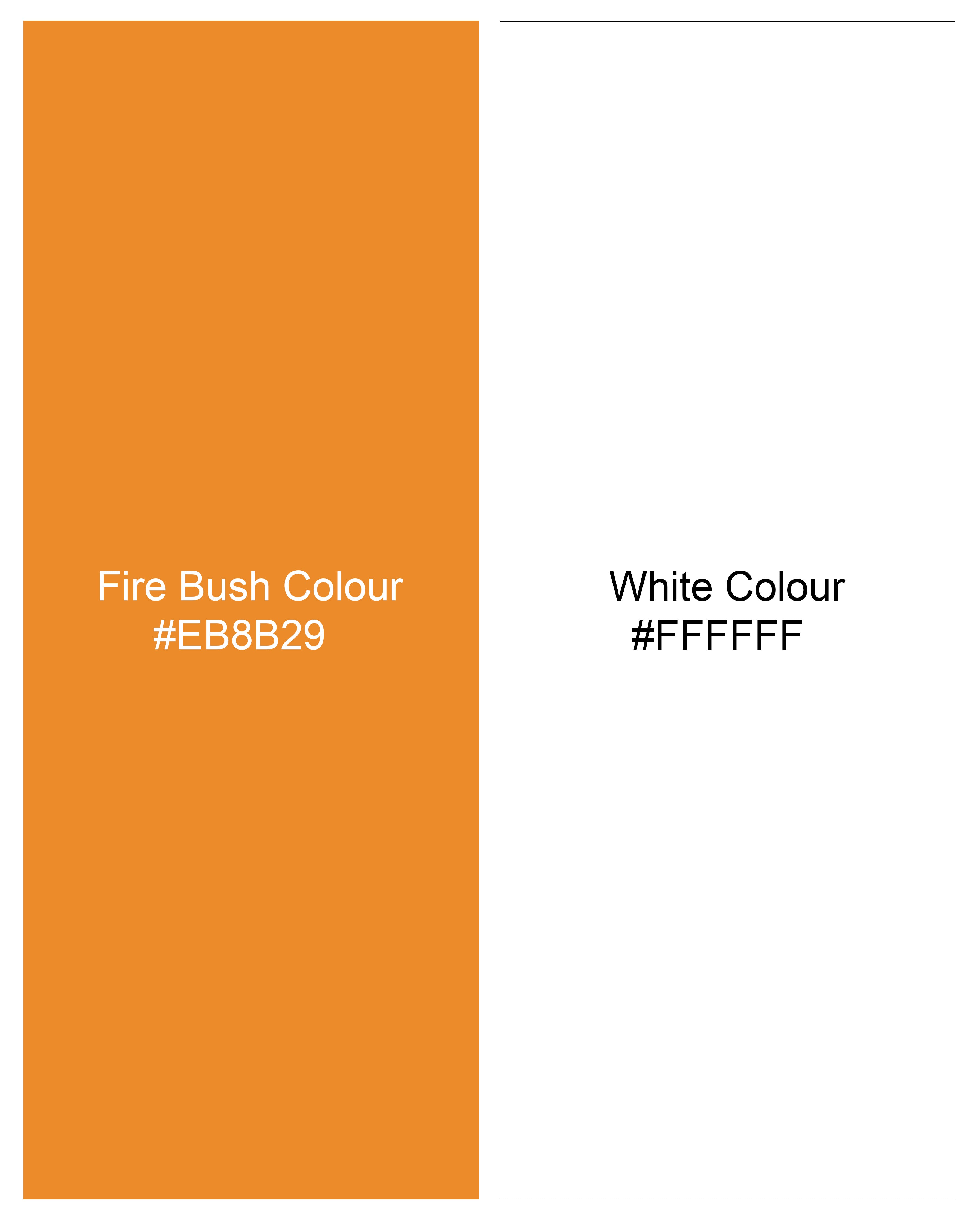 Fire Bush Orange and White Organic Cotton Pique Polo TS859-S, TS859-M, TS859-L, TS859-XL, TS859-XXL