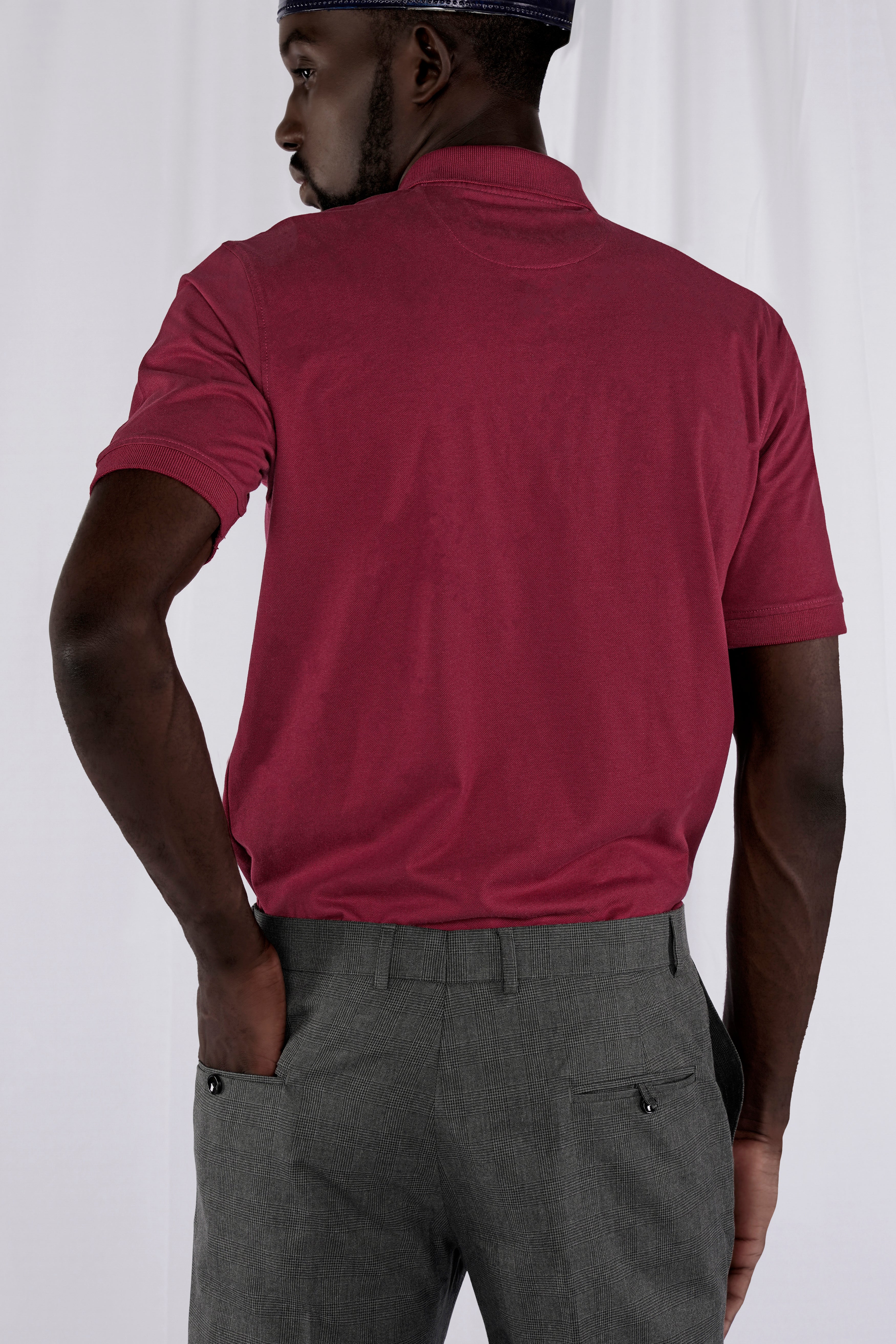 Claret Maroon Mercerised Pique Polo