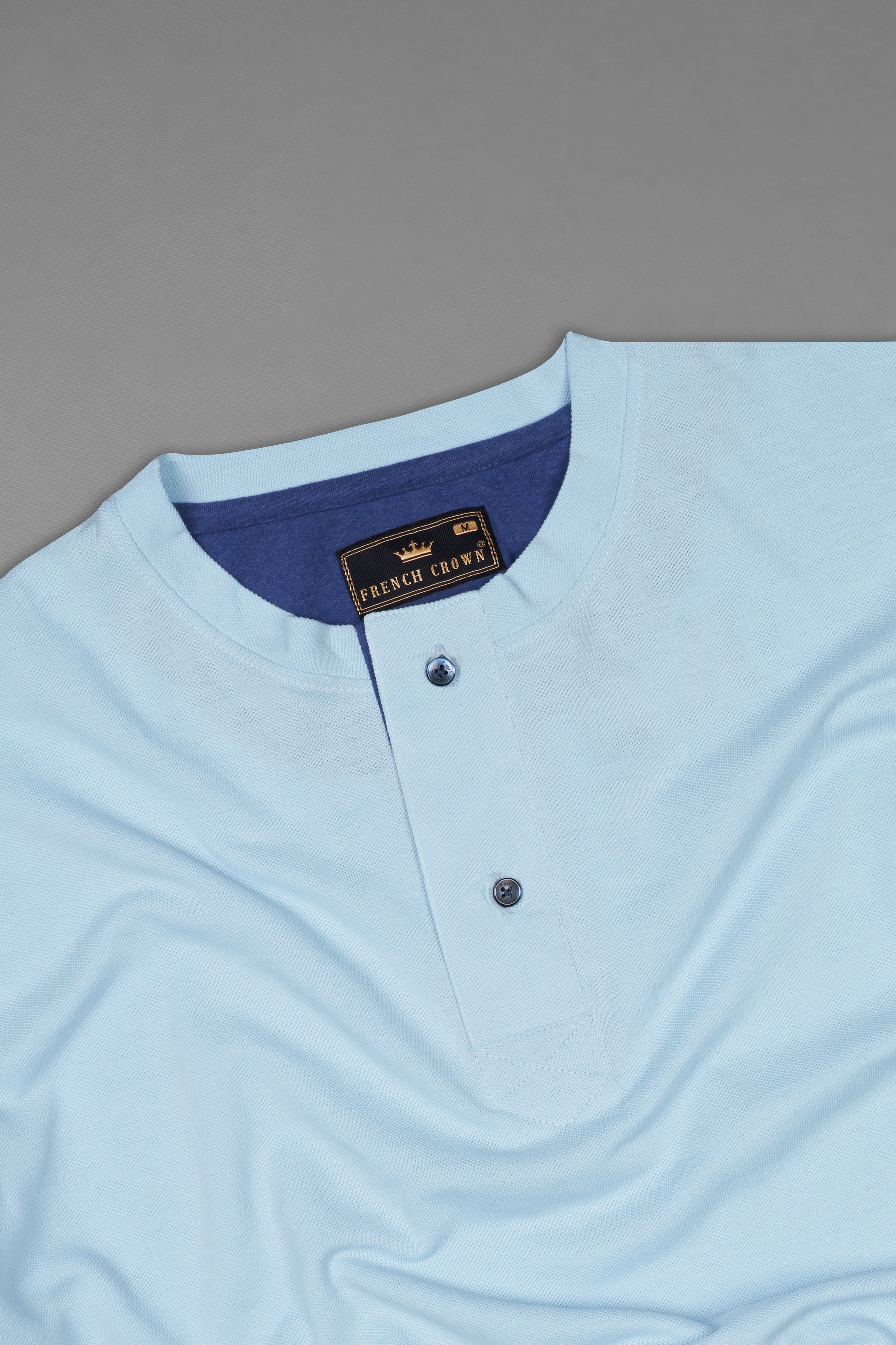 Spindle Blue Premium Cotton Round Neck Pique T-Shirt TS899-S, TS899-M, TS899-L, TS899-XL, TS899-XXL