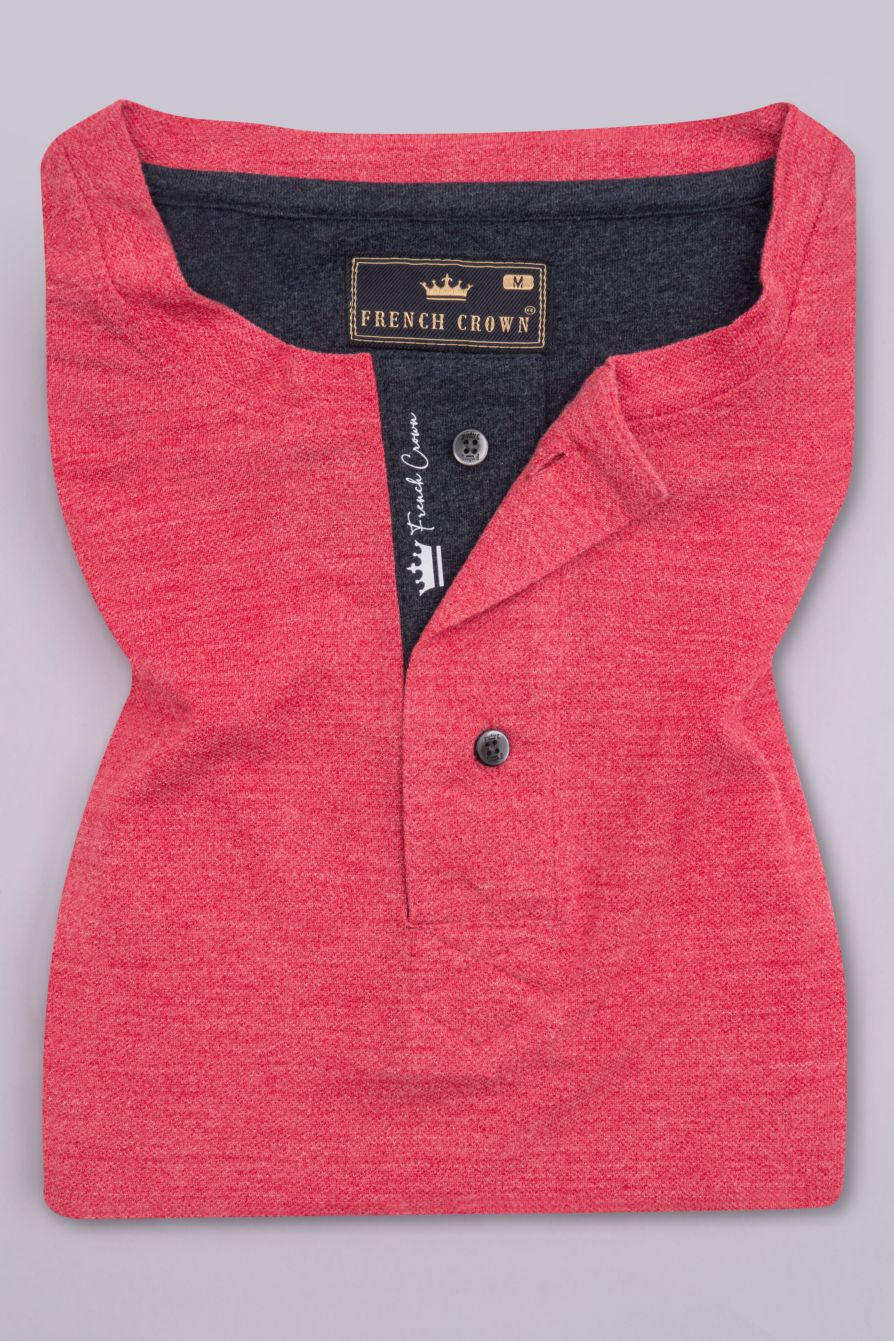 Cranberry Red Premium Cotton Round Neck Pique T-Shirt TS900-S, TS900-M, TS900-L, TS900-XL, TS900-XXL