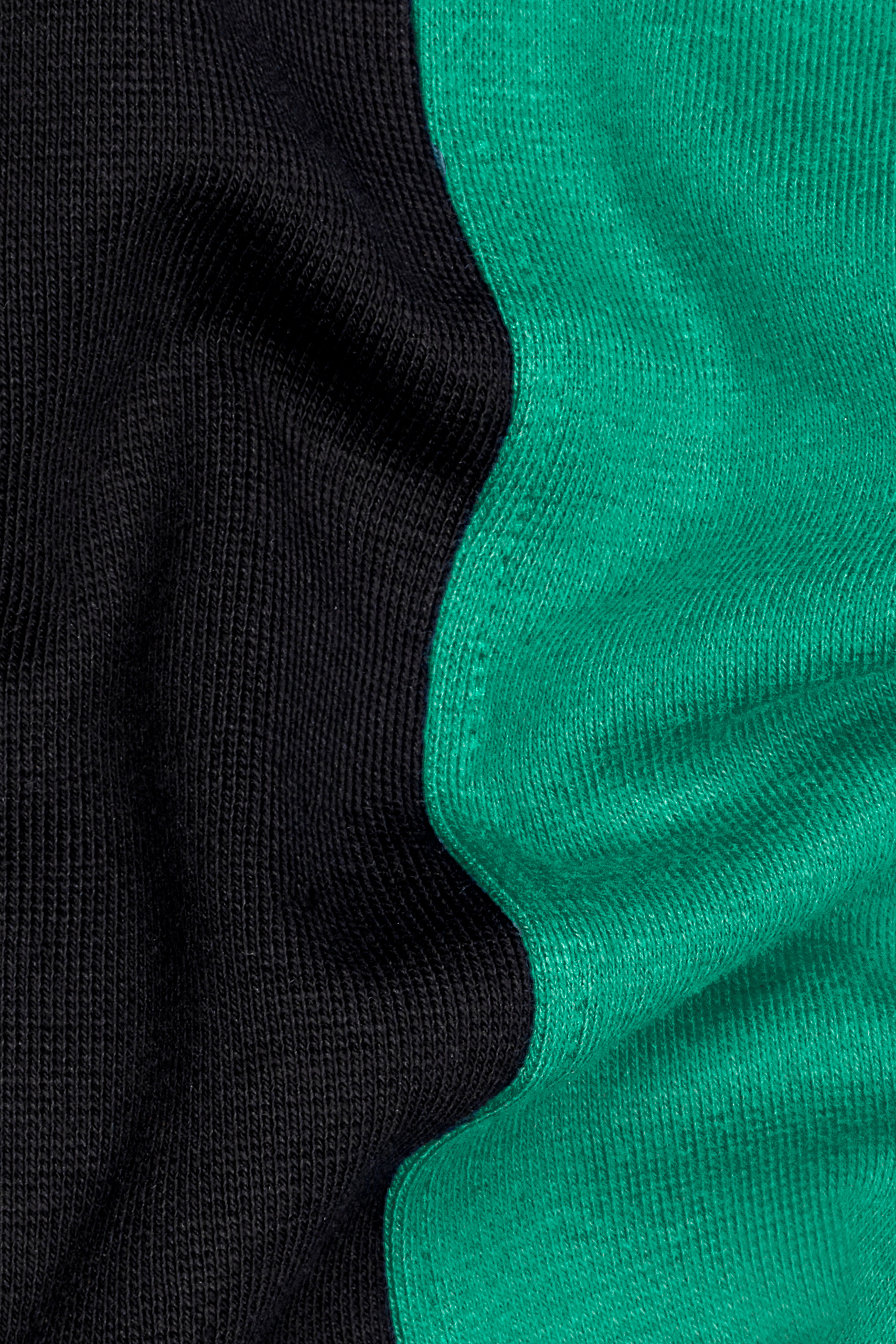 Mountain Meadow Green and Black Premium Cotton Jersey T-Shirt TS911-S, TS911-M, TS911-L, TS911-XL, TS911-XXL