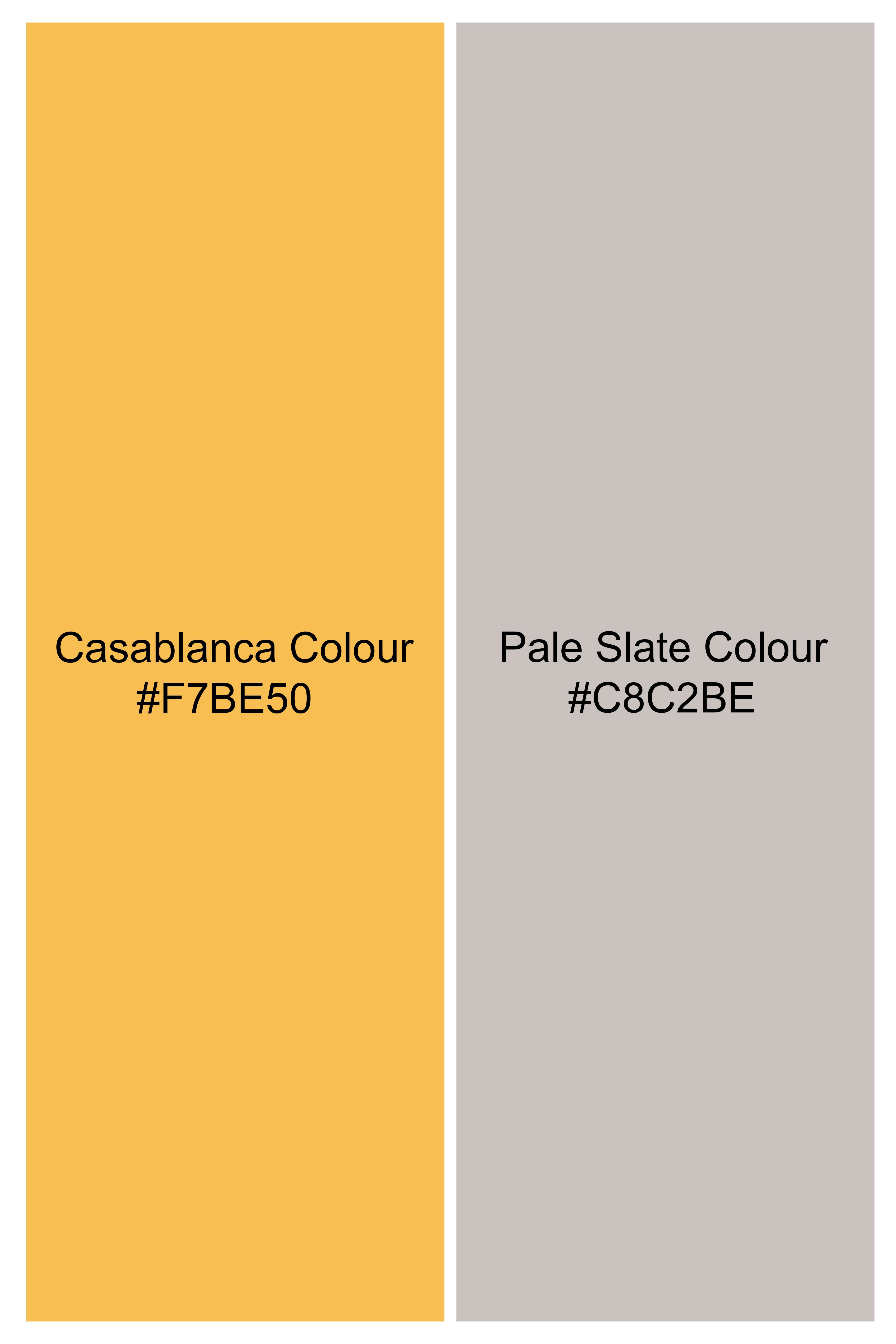 Casablanca Yellow and Pale Slate Gray Premium Cotton Flat Knit Polo TS932-S, TS932-M, TS932-L, TS932-XL, TS932-XXL