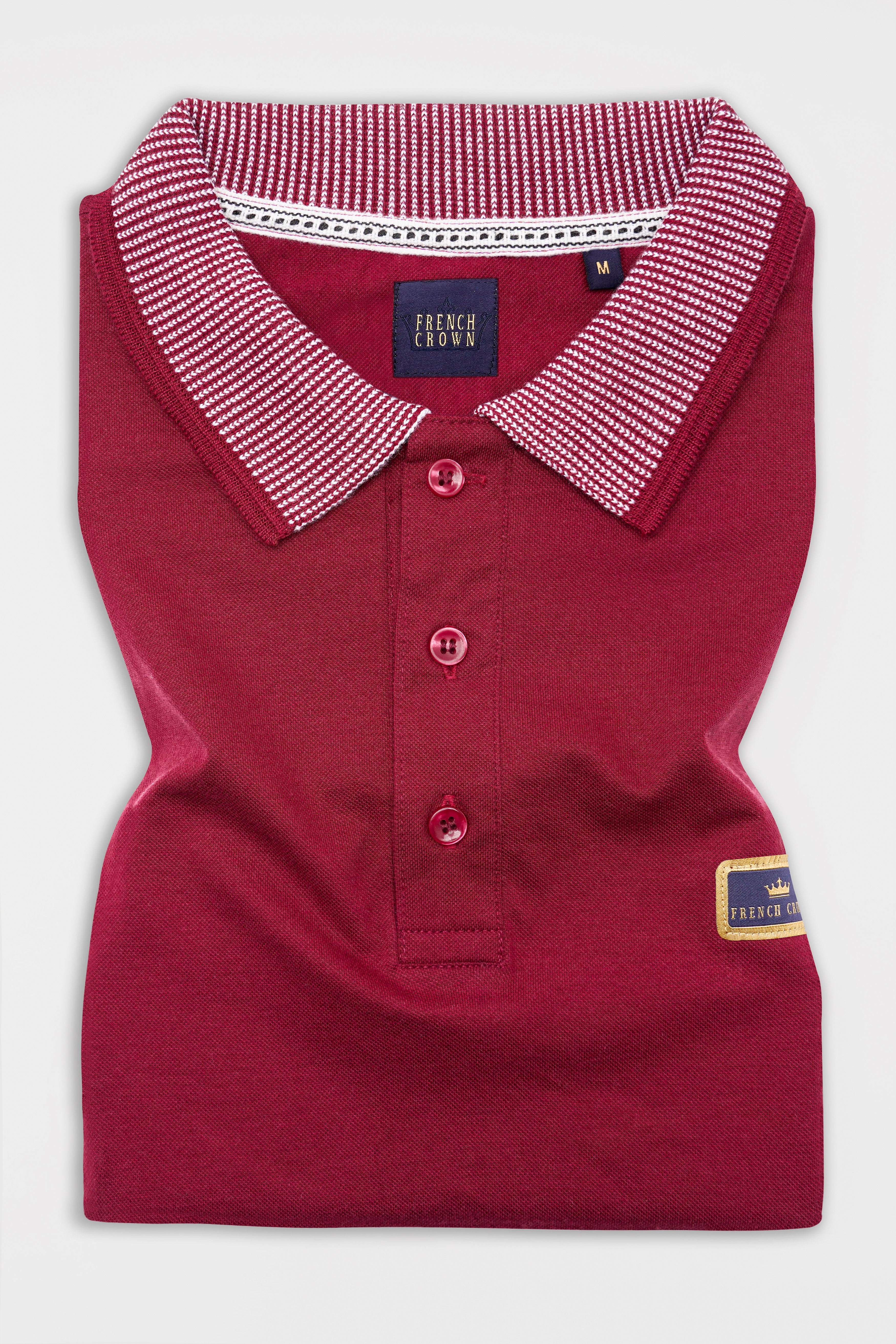 Persian Plum Red Half Sleeves Super Soft Premium Polo Neck Cotton