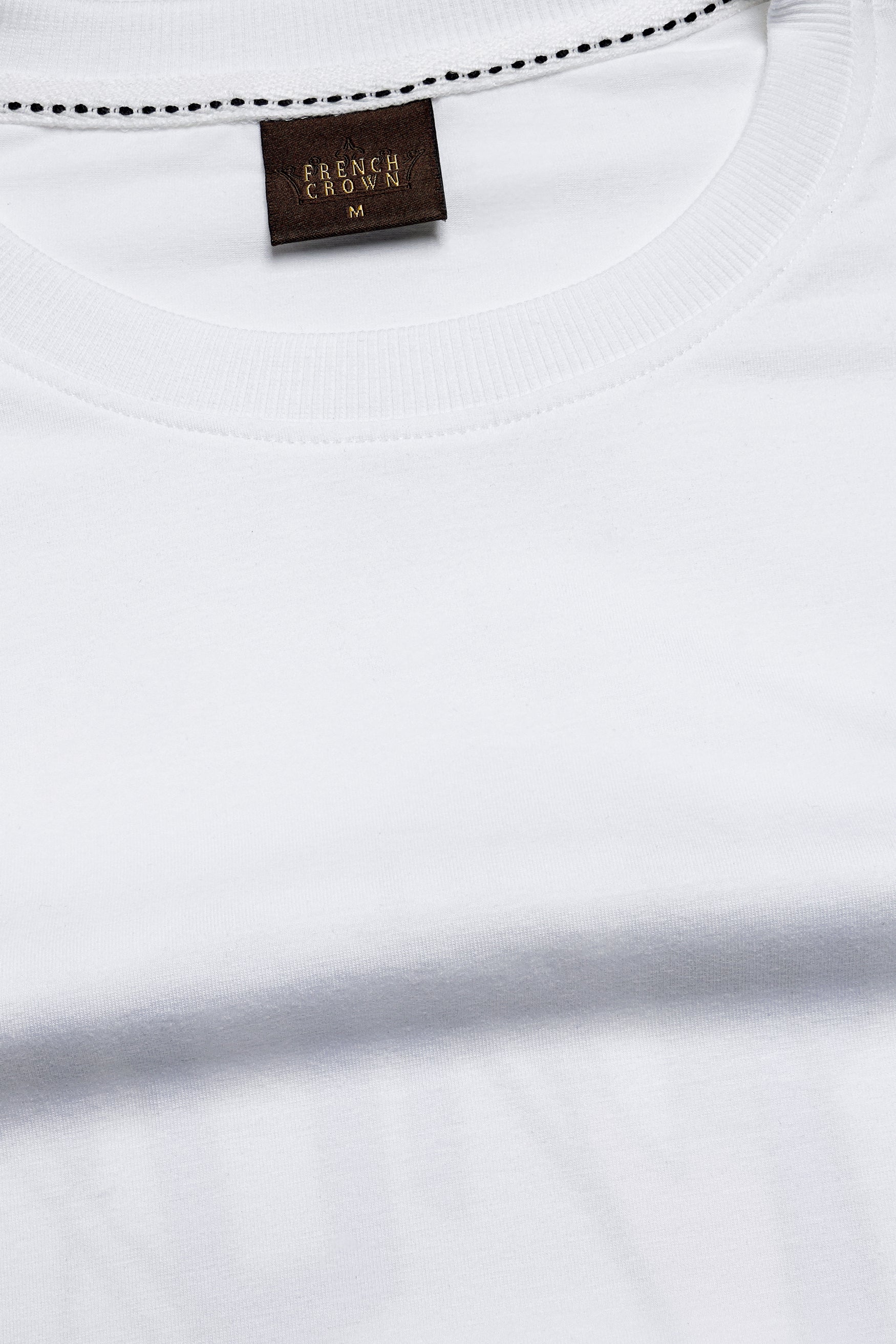 Bright White Printed Premium Cotton T shirt