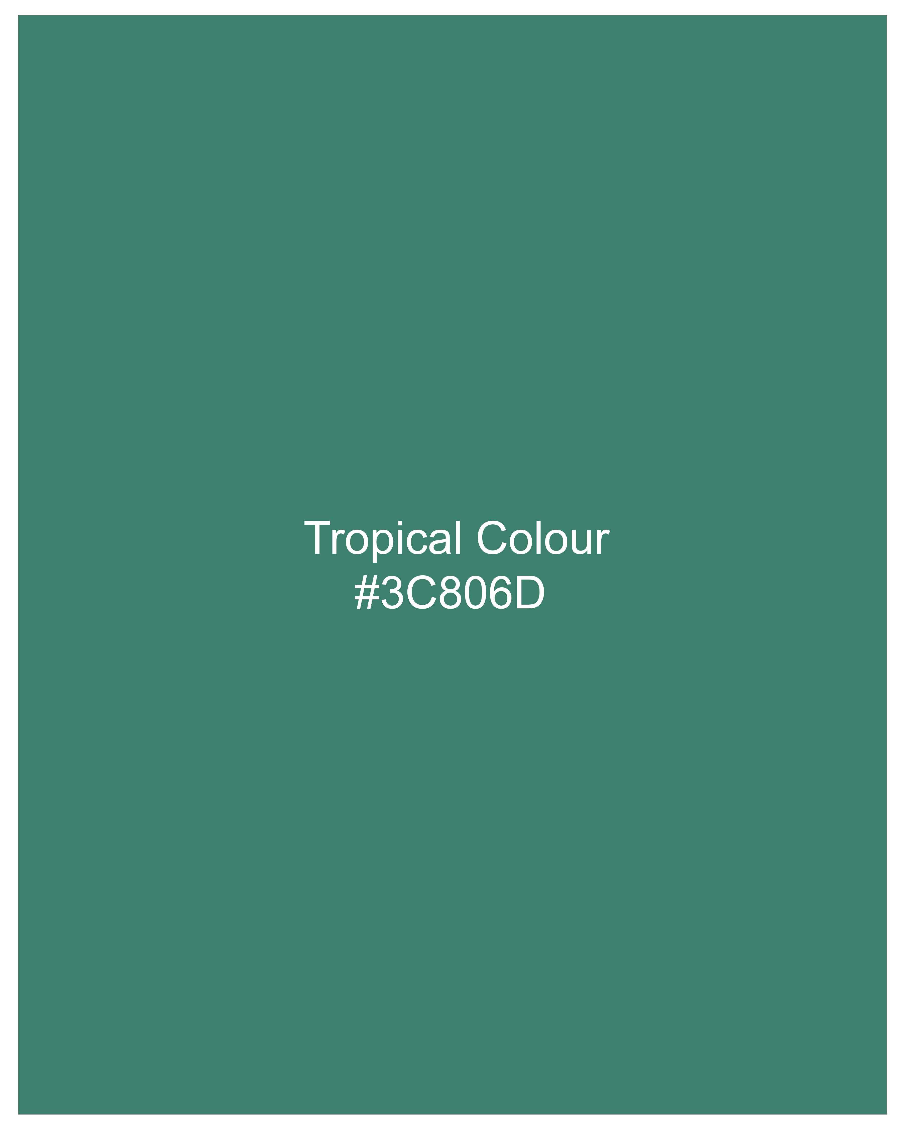 Tropical Green Hand Painted Premium Cotton T-shirt TS005-W005-S, TS005-W005-M, TS005-W005-L, TS005-W005-XL, TS005-W005-XXL