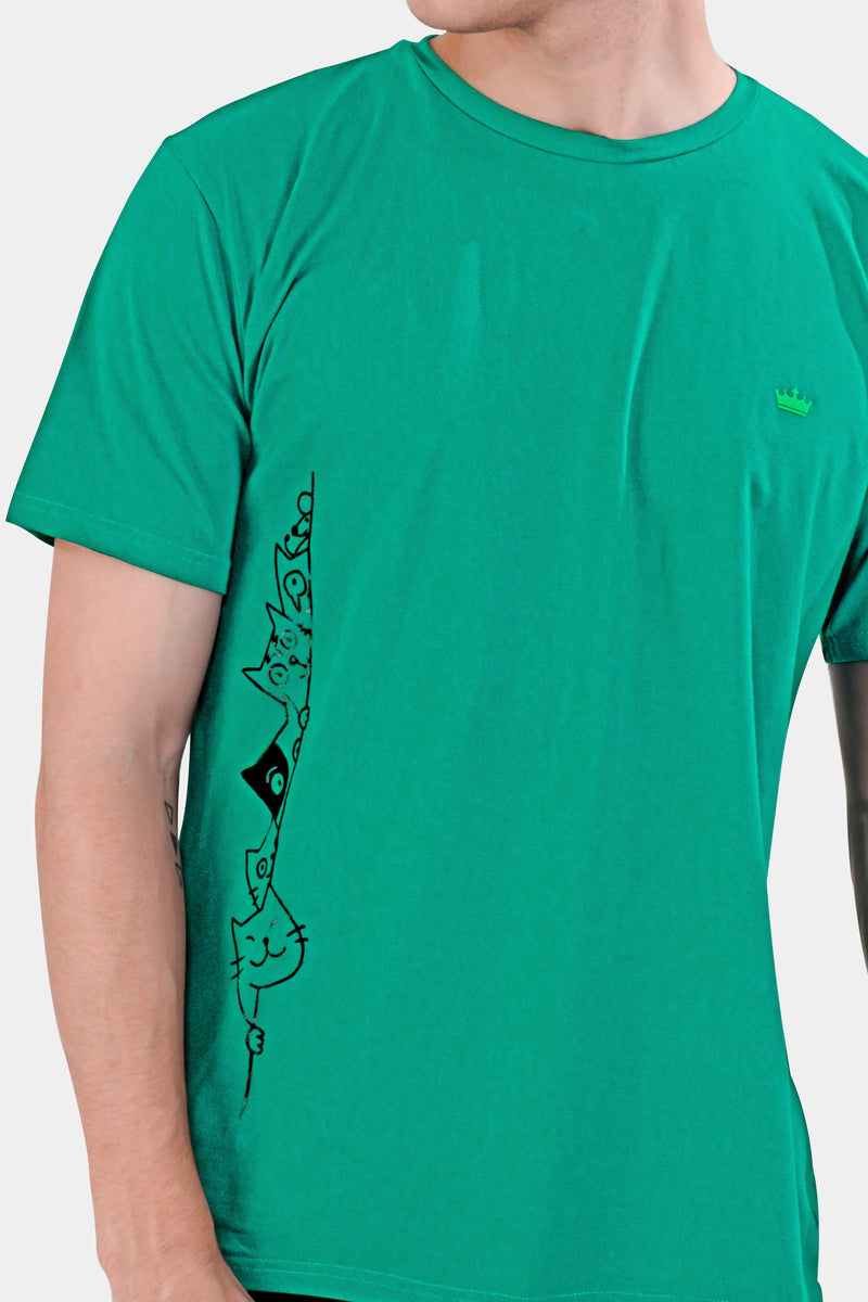 Gossamer Green Hand Painted Premium Cotton T-shirt