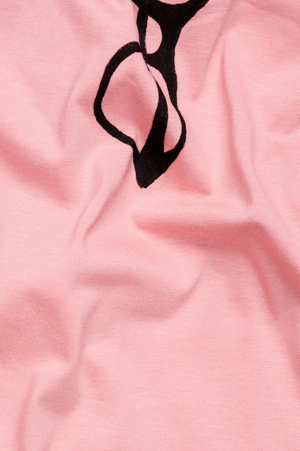 Beauty Bush Pink Funky Hand Painted Organic Cotton T-Shirt