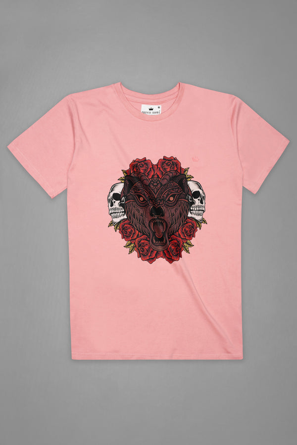Sundown Pink Funky Printed Premium Cotton Designer T-Shirt