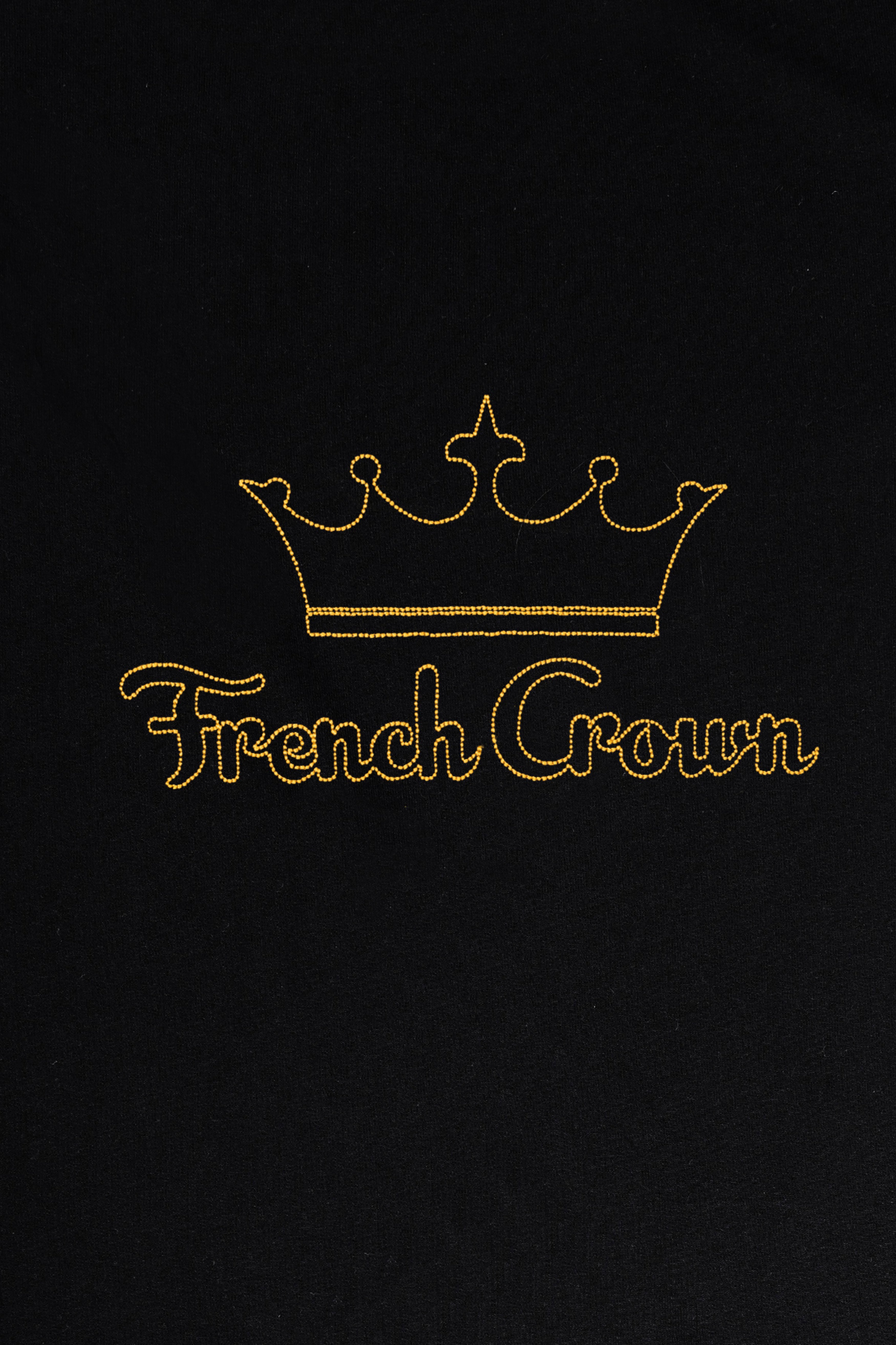 Jade Black French Crown Embroidered heavyweight Premium Cotton Designer T Shirt