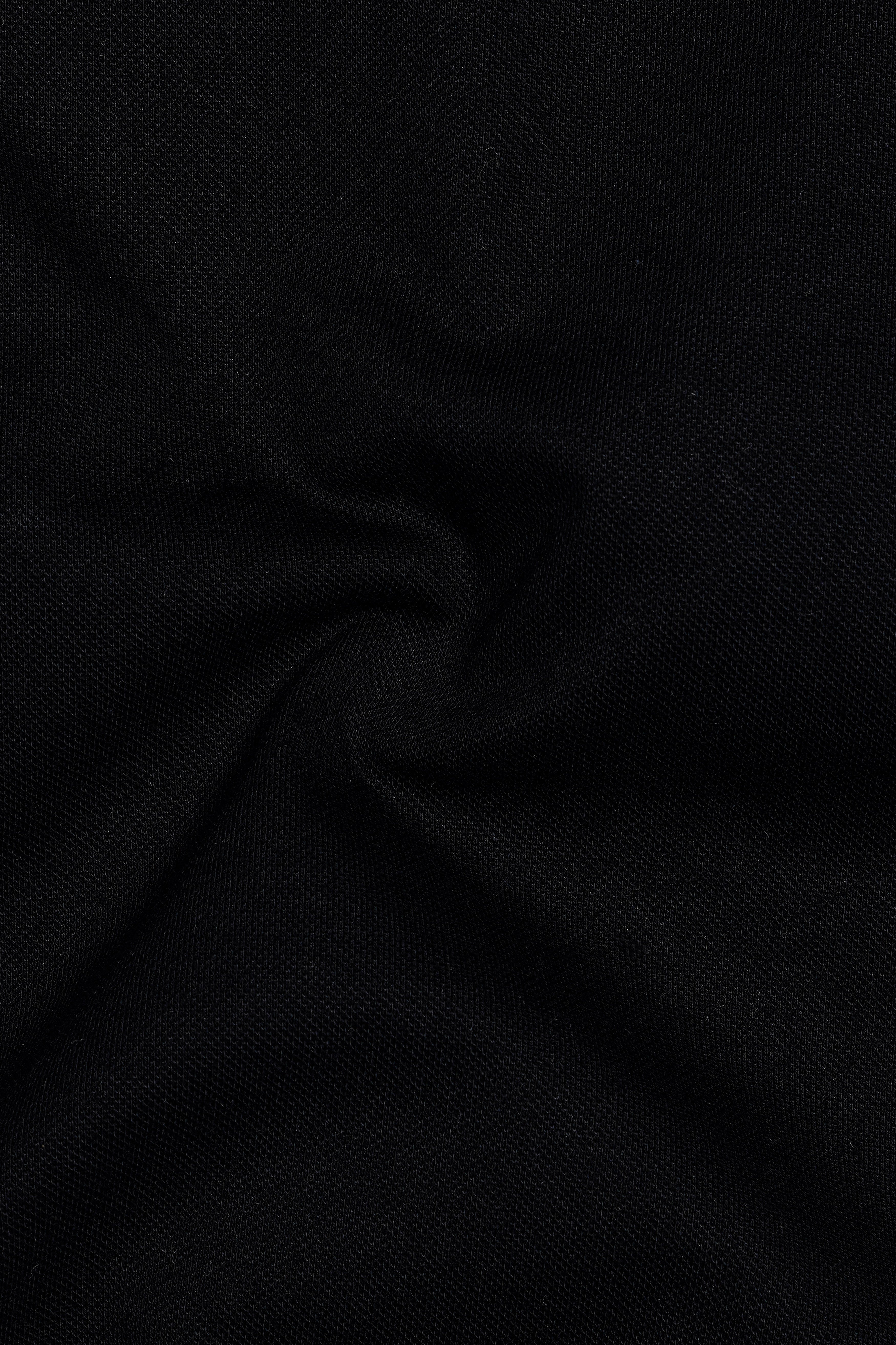 Jade Black Solid Premium Cotton Pique Polo