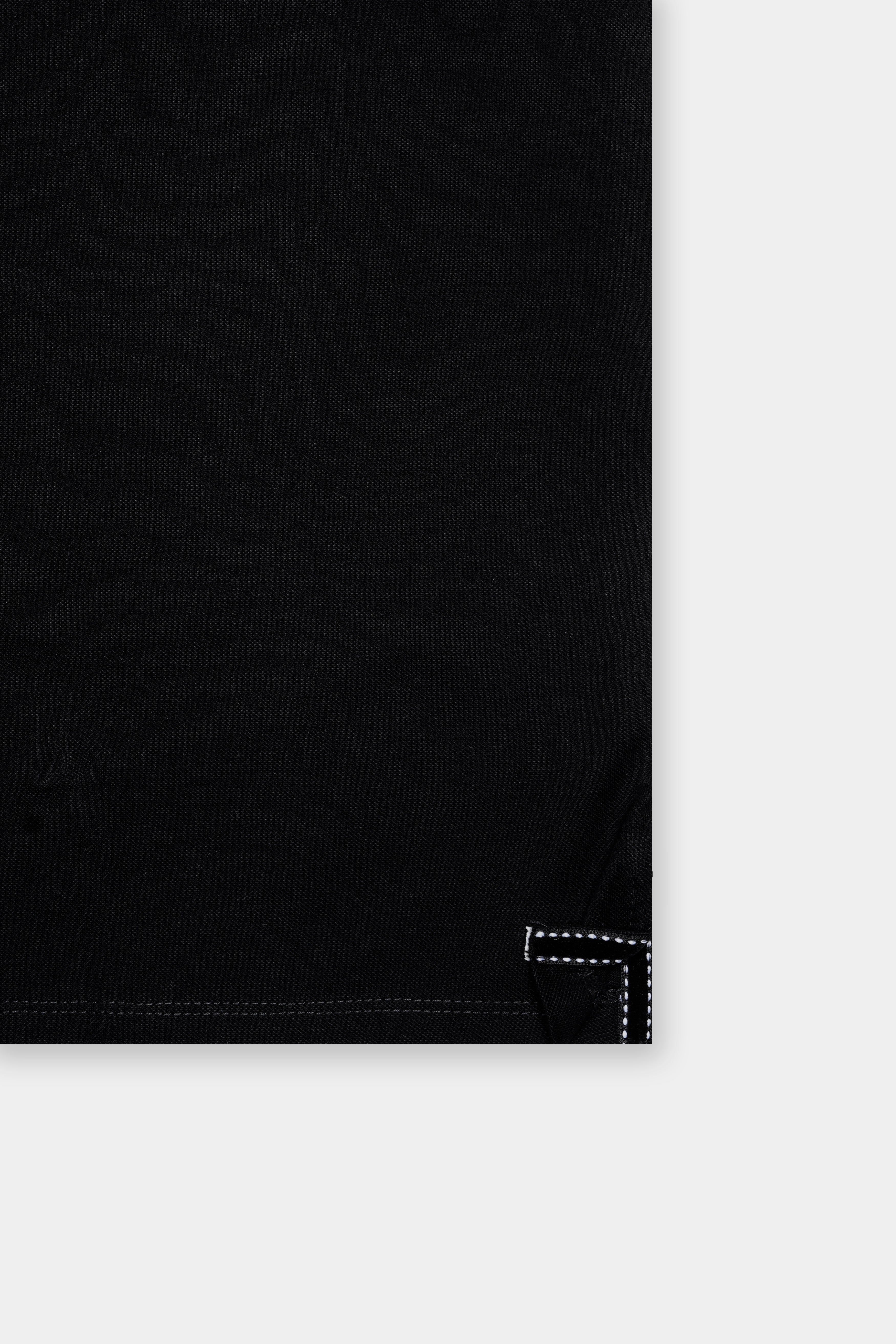 Jade Black Solid Premium Cotton Pique Polo