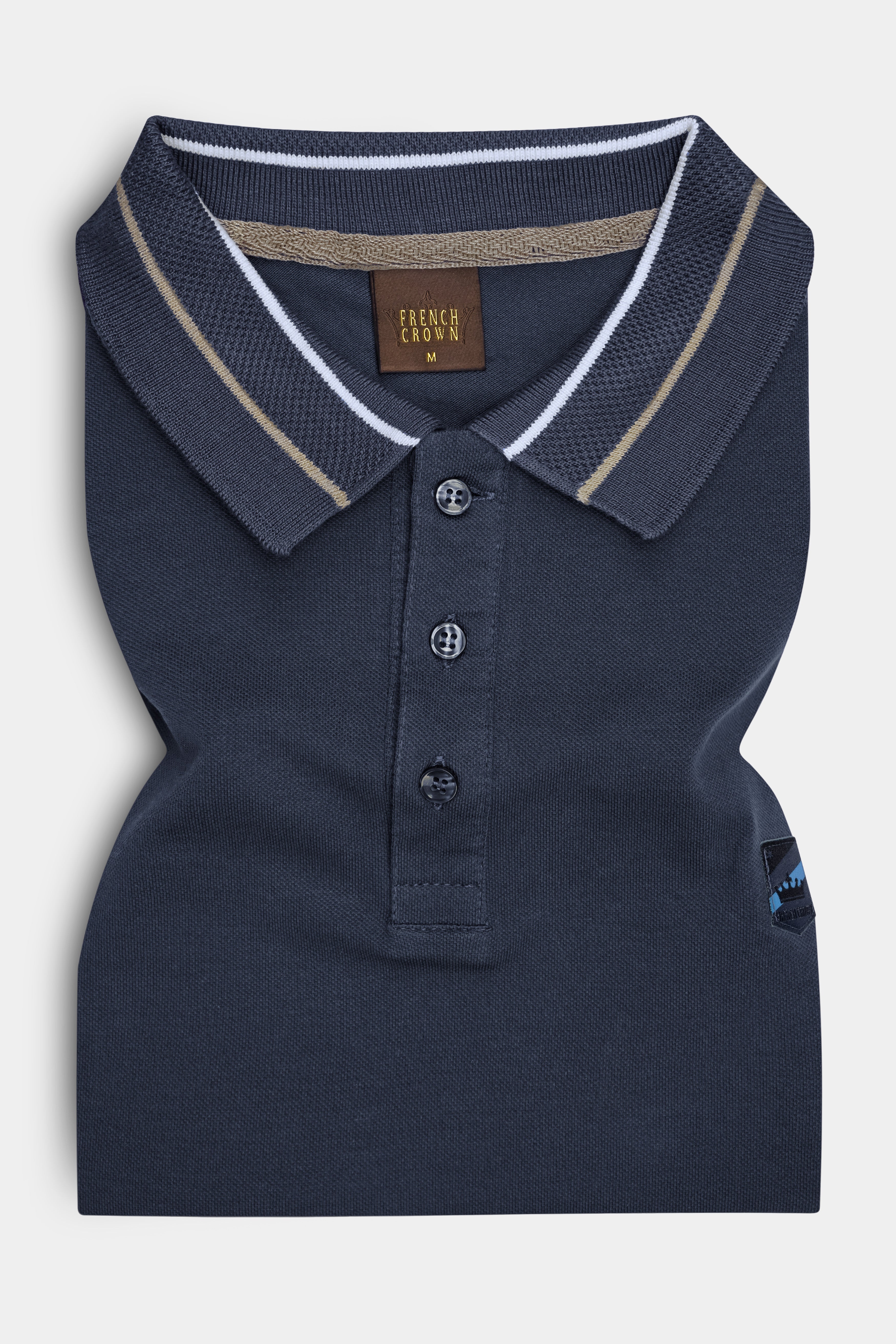 Charade Gray Solid Premium Cotton Pique Polo