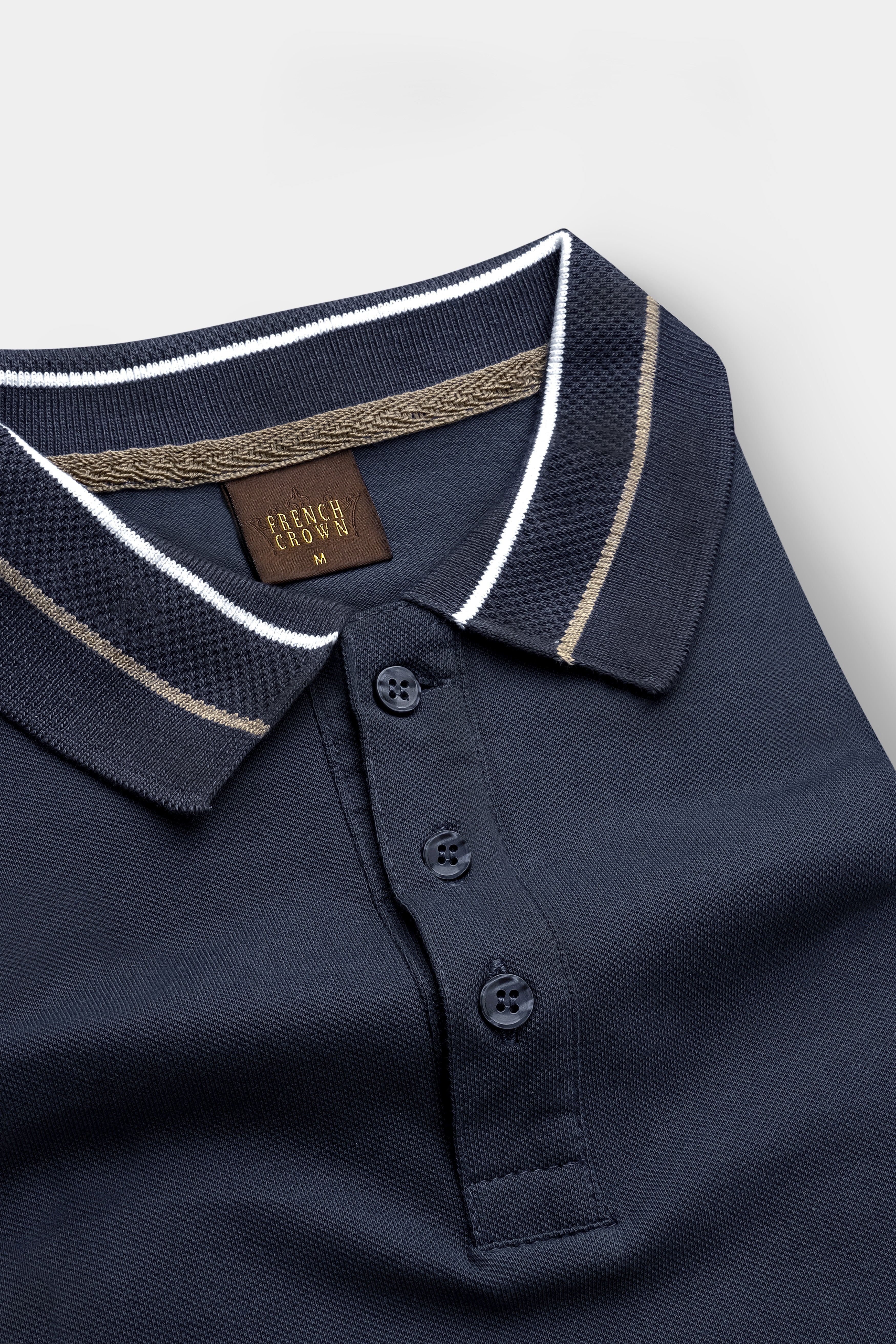 Charade Gray Solid Premium Cotton Pique Polo