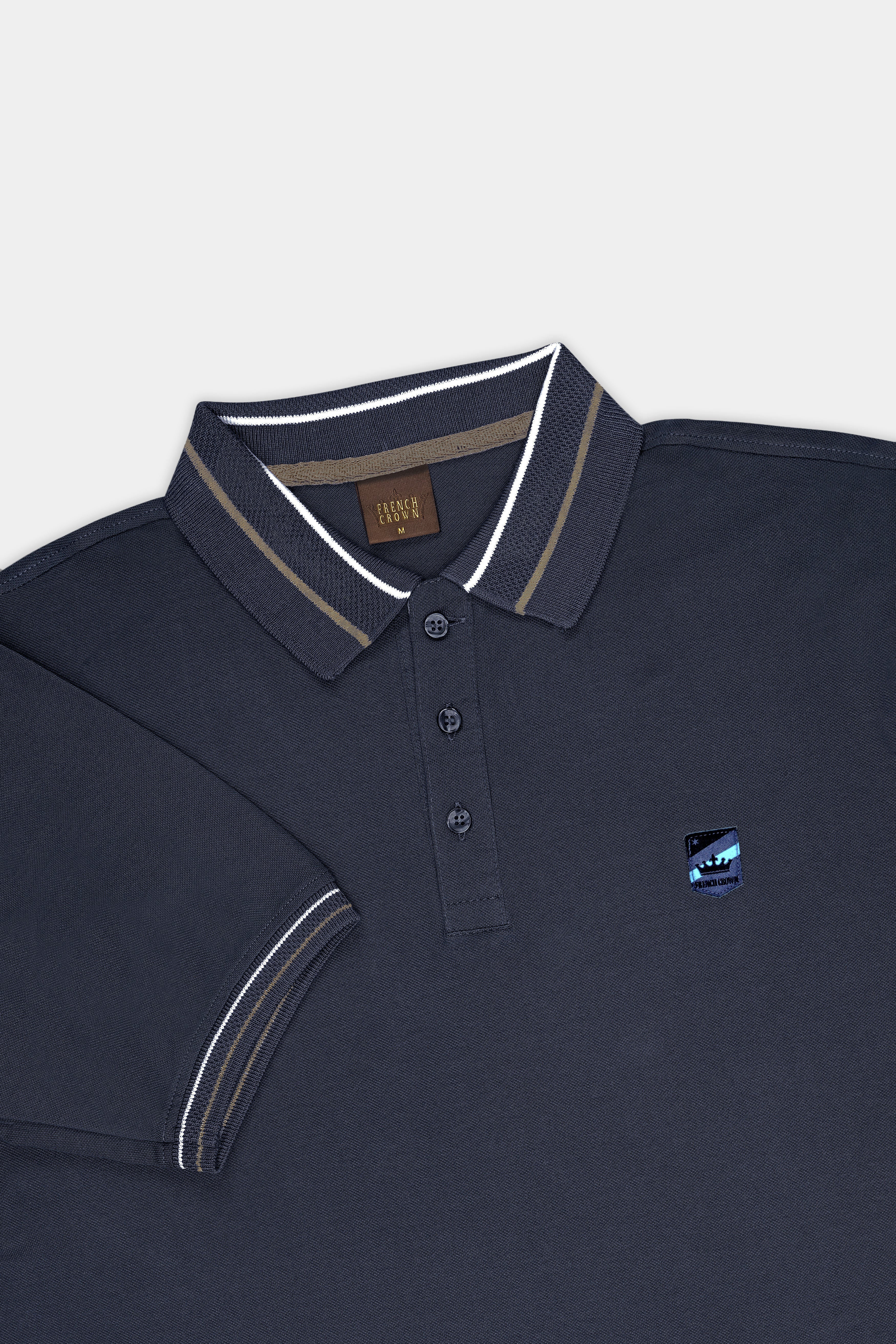Charade Gray Solid Premium Cotton Pique Polo