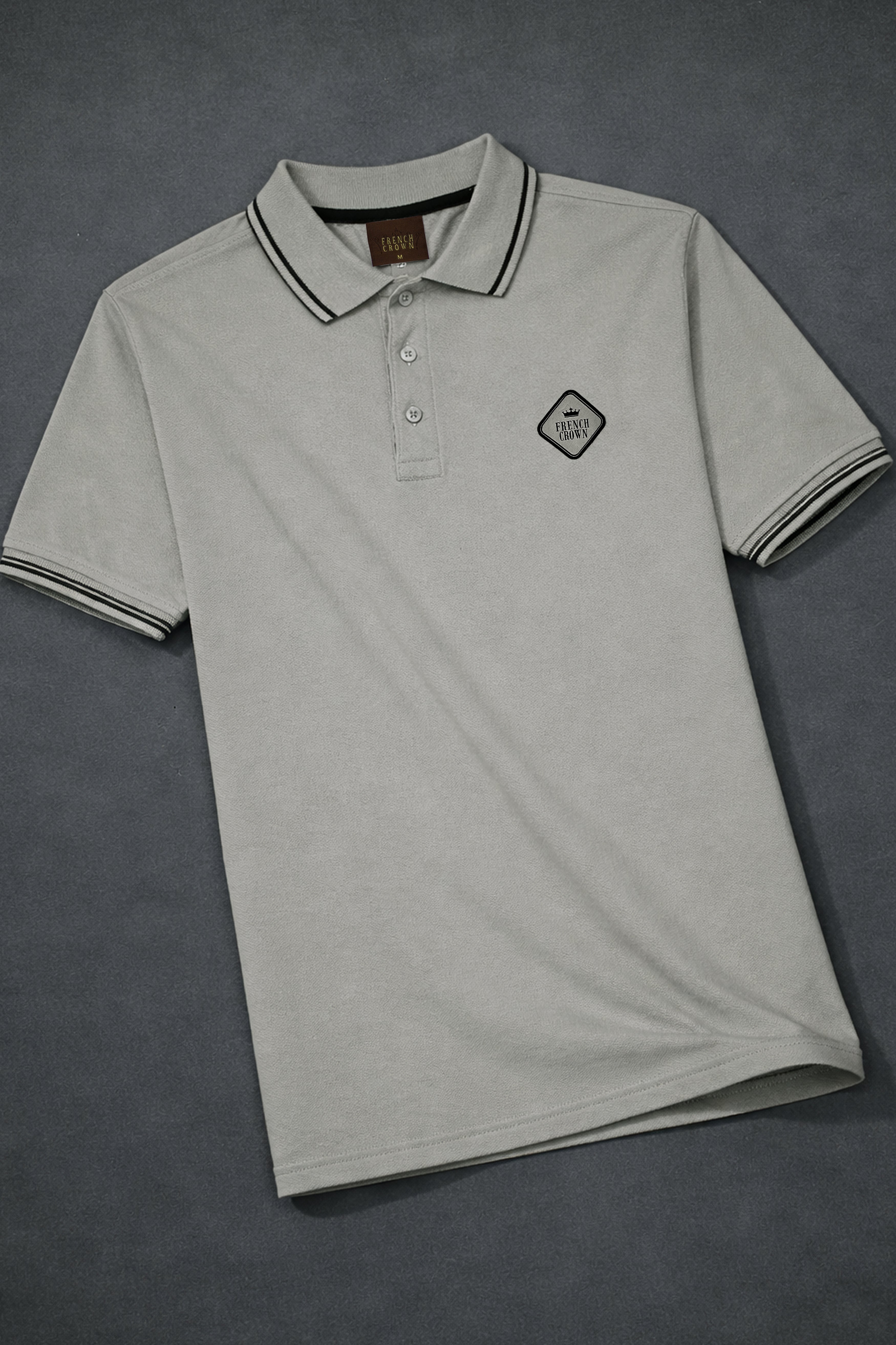 Santa Gray Solid Premium Cotton Pique Polo