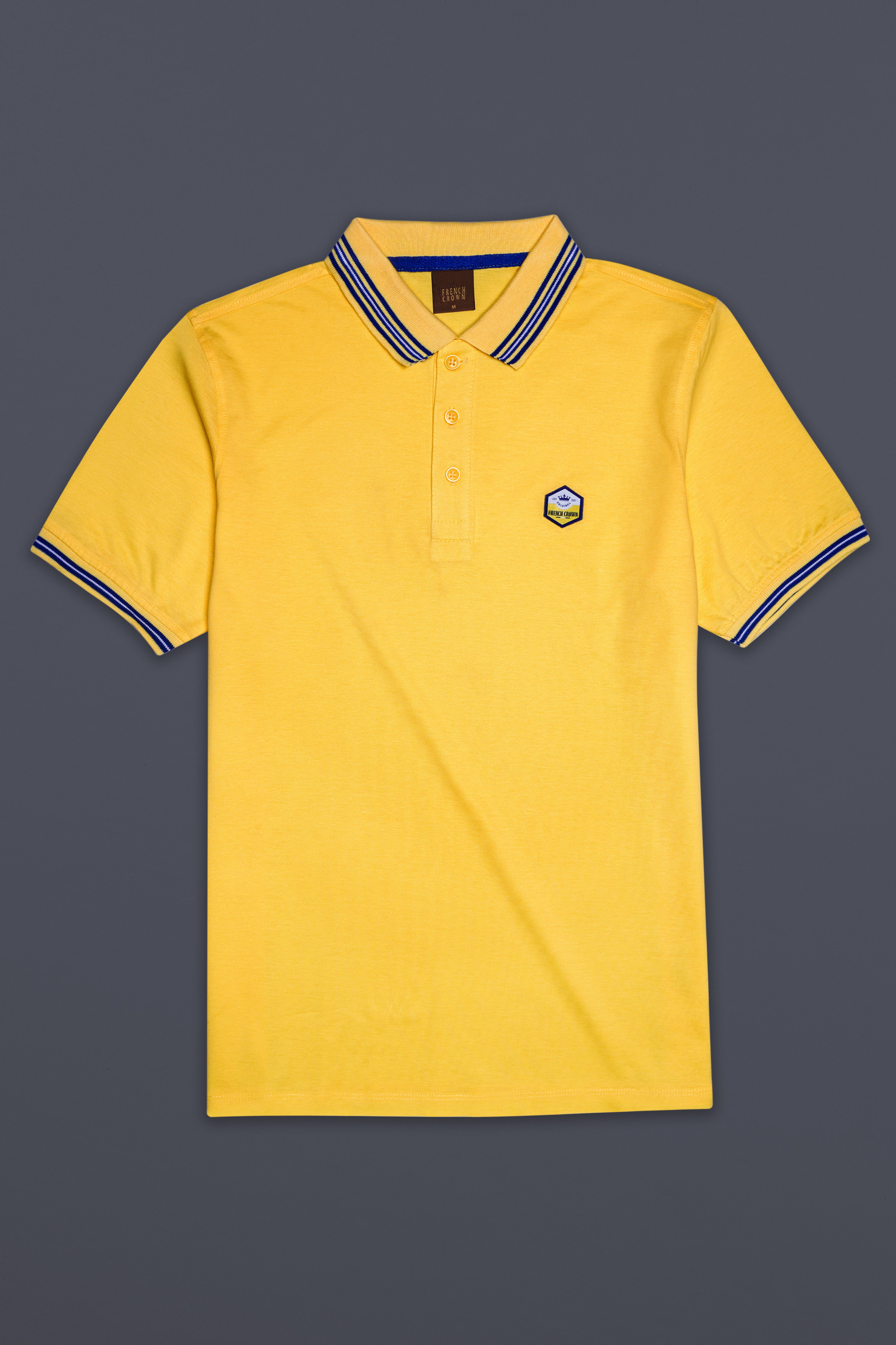 Confetti Yellow Solid Premium Cotton Pique Polo