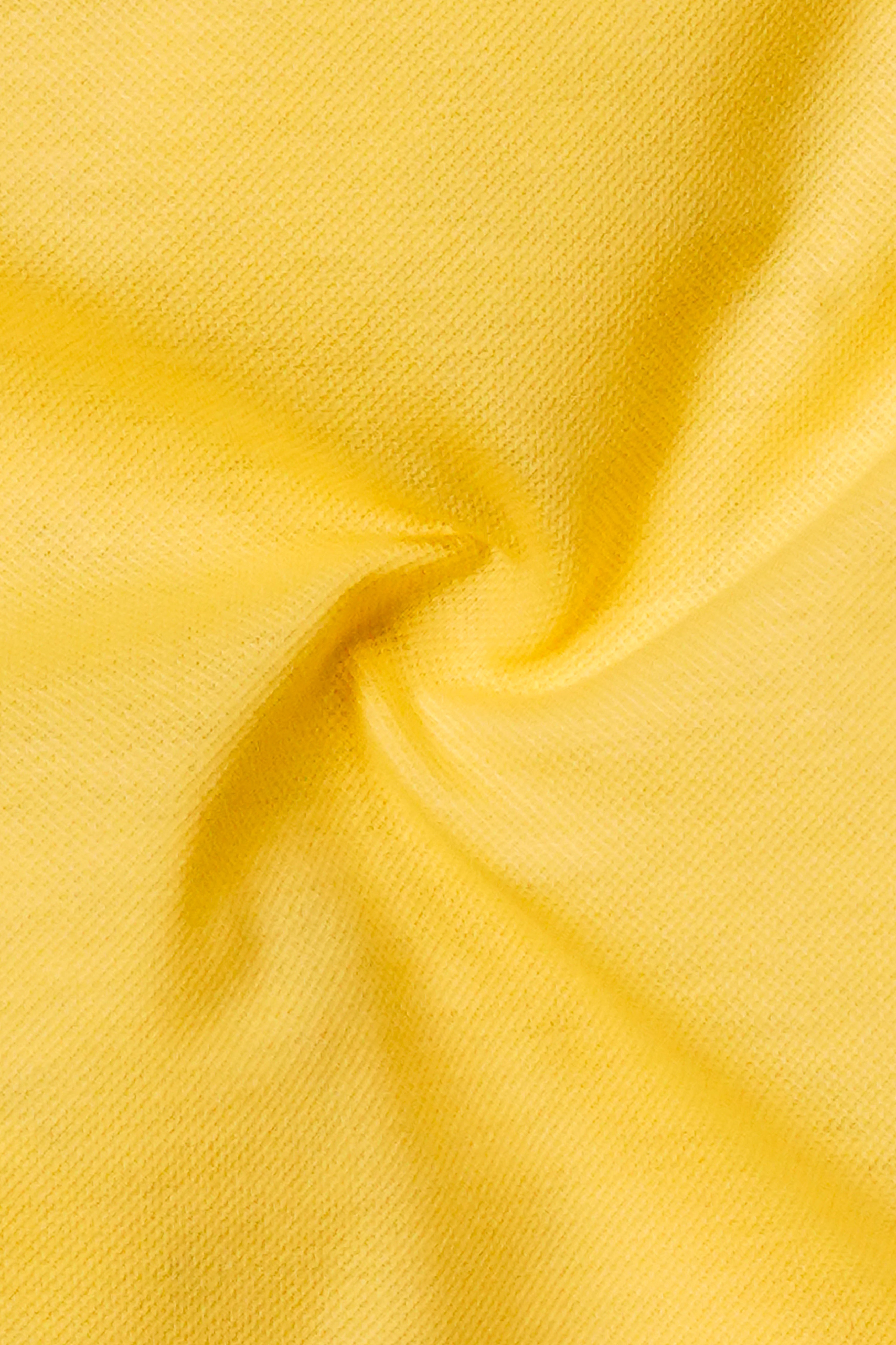 Confetti Yellow Solid Premium Cotton Pique Polo