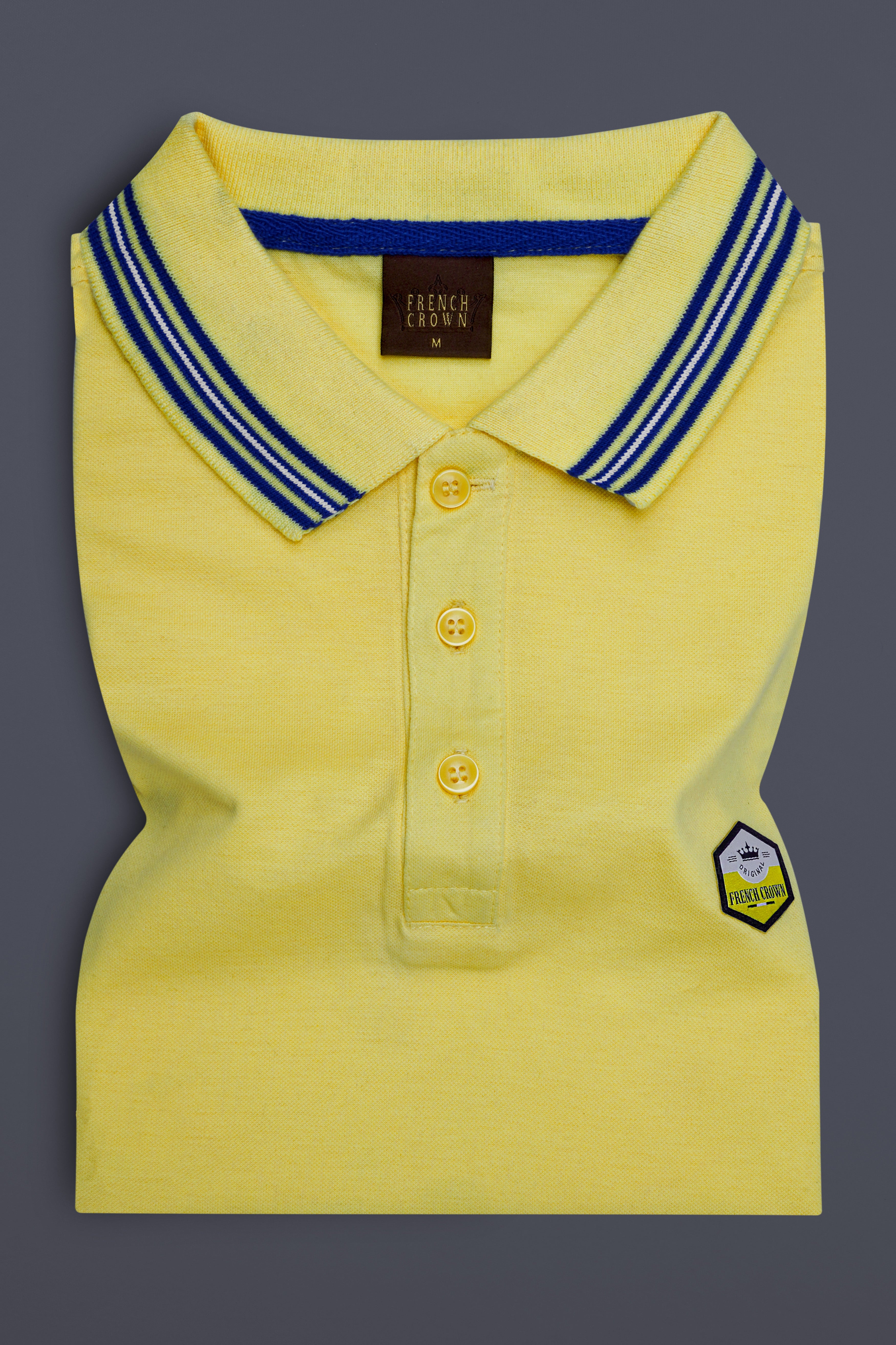 Confetti Yellow Solid Premium Cotton Pique Polo