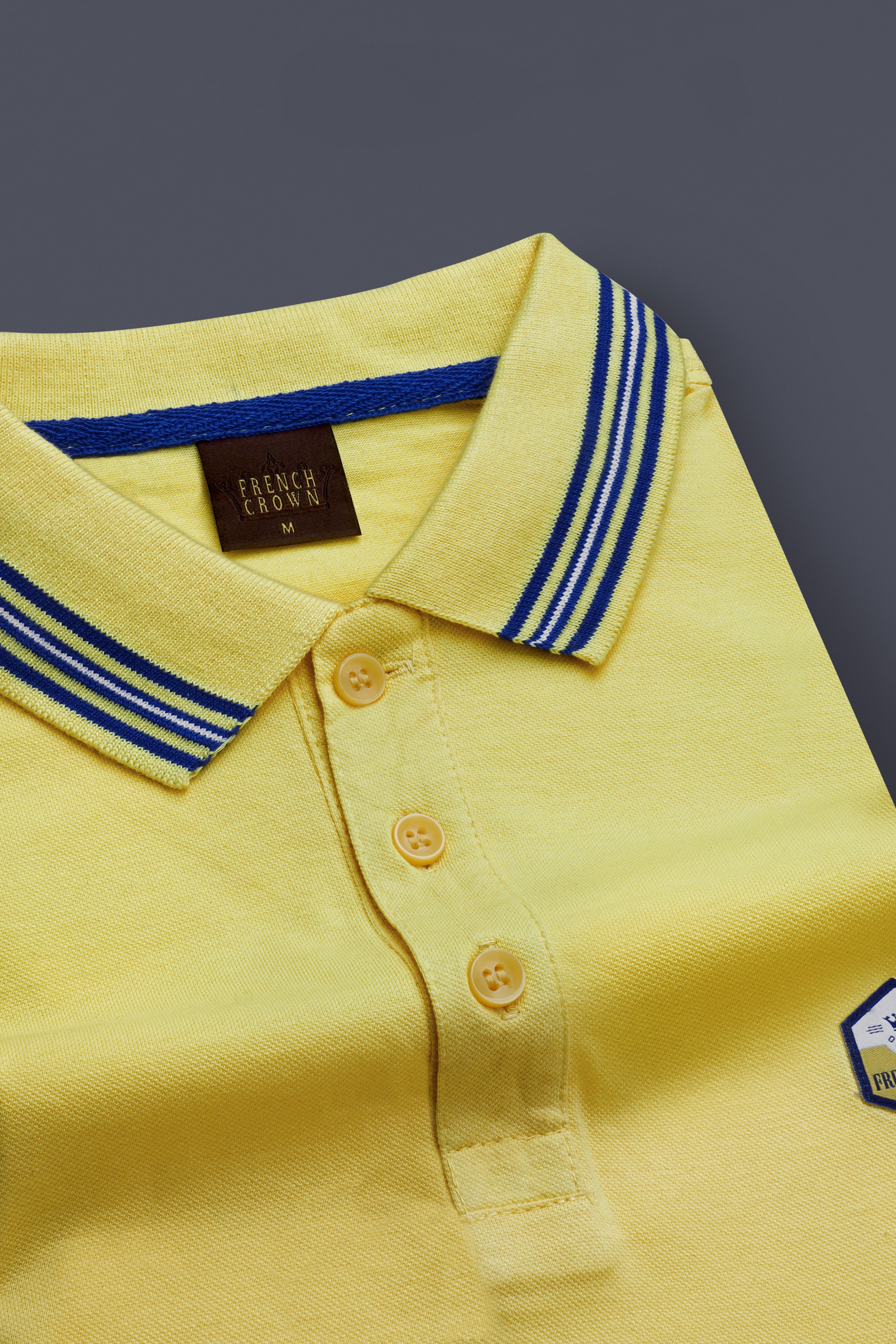 Confetti Yellow Solid Premium Cotton Pique Polo