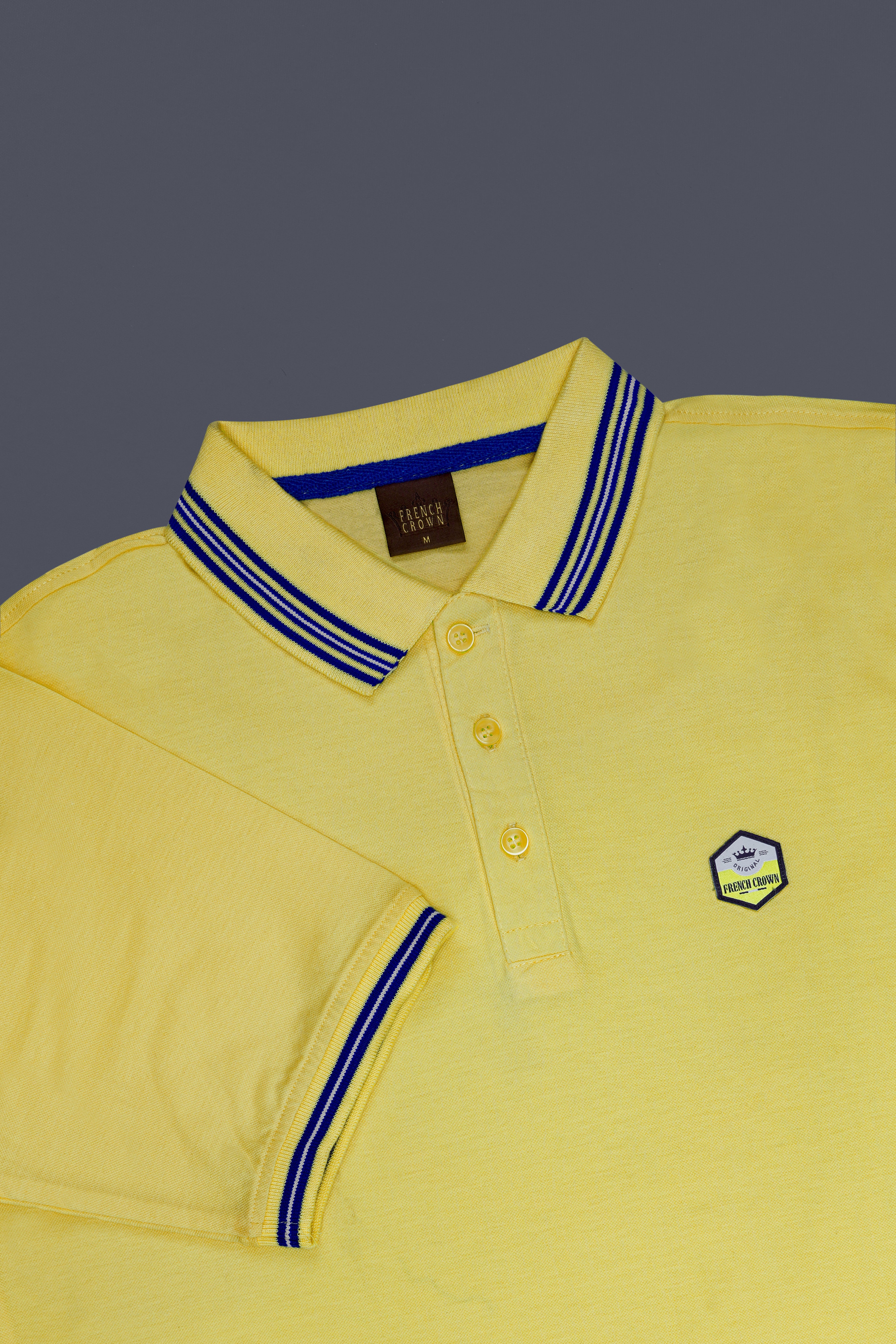 Confetti Yellow Solid Premium Cotton Pique Polo
