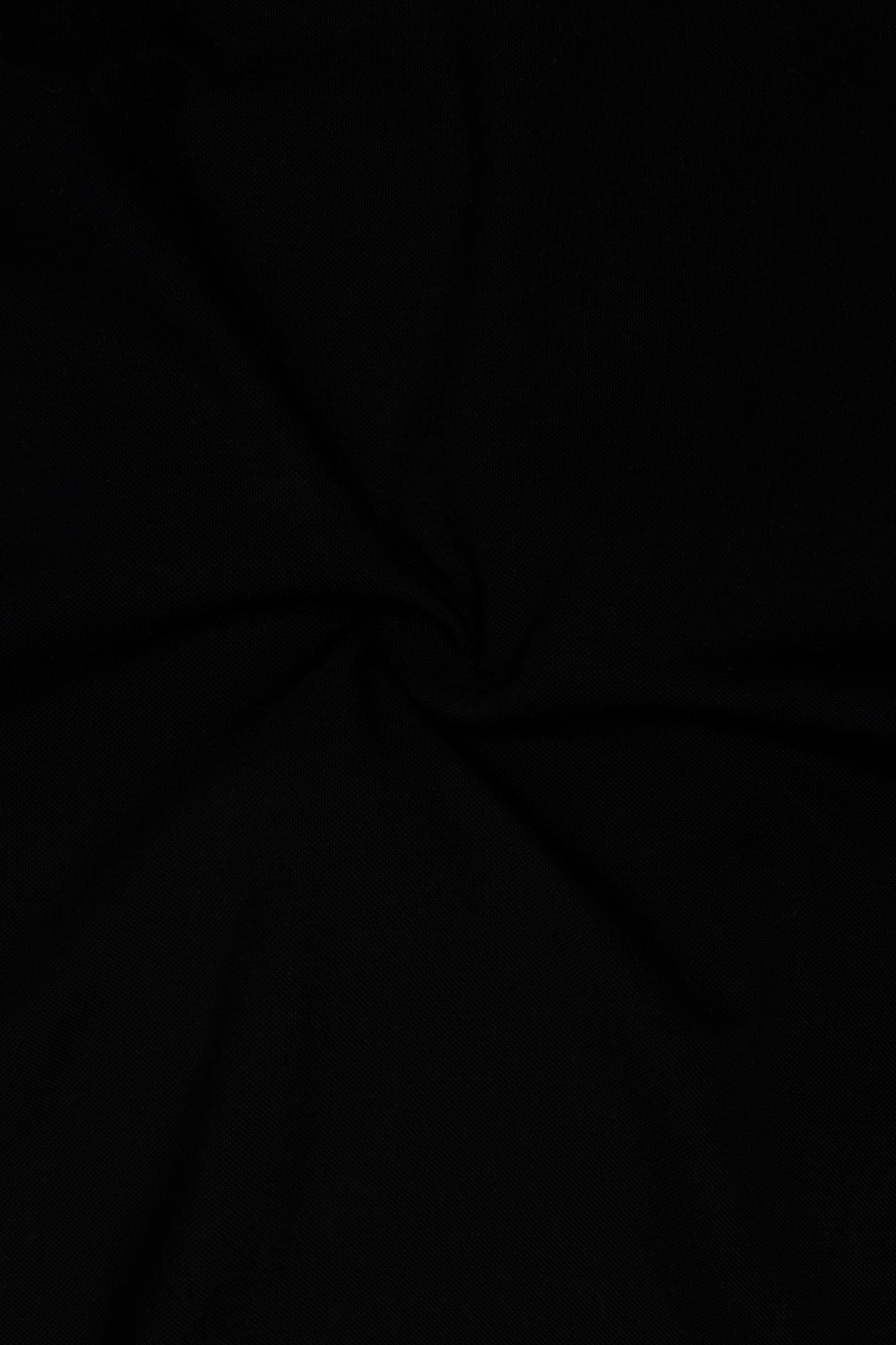 Jade Black Solid Premium Cotton Pique Polo