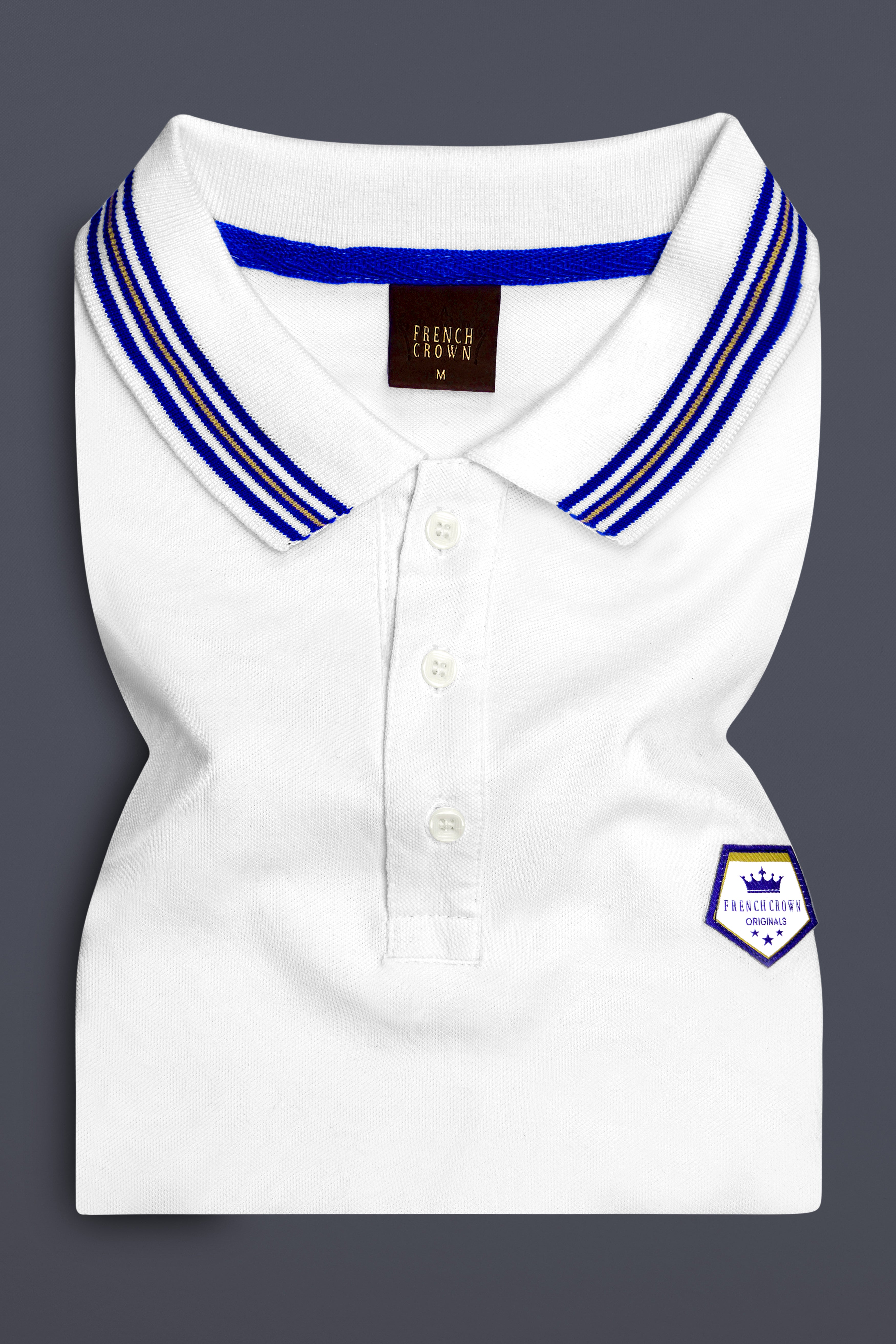 Velairn-Bright White Premium Cotton Pique Polo