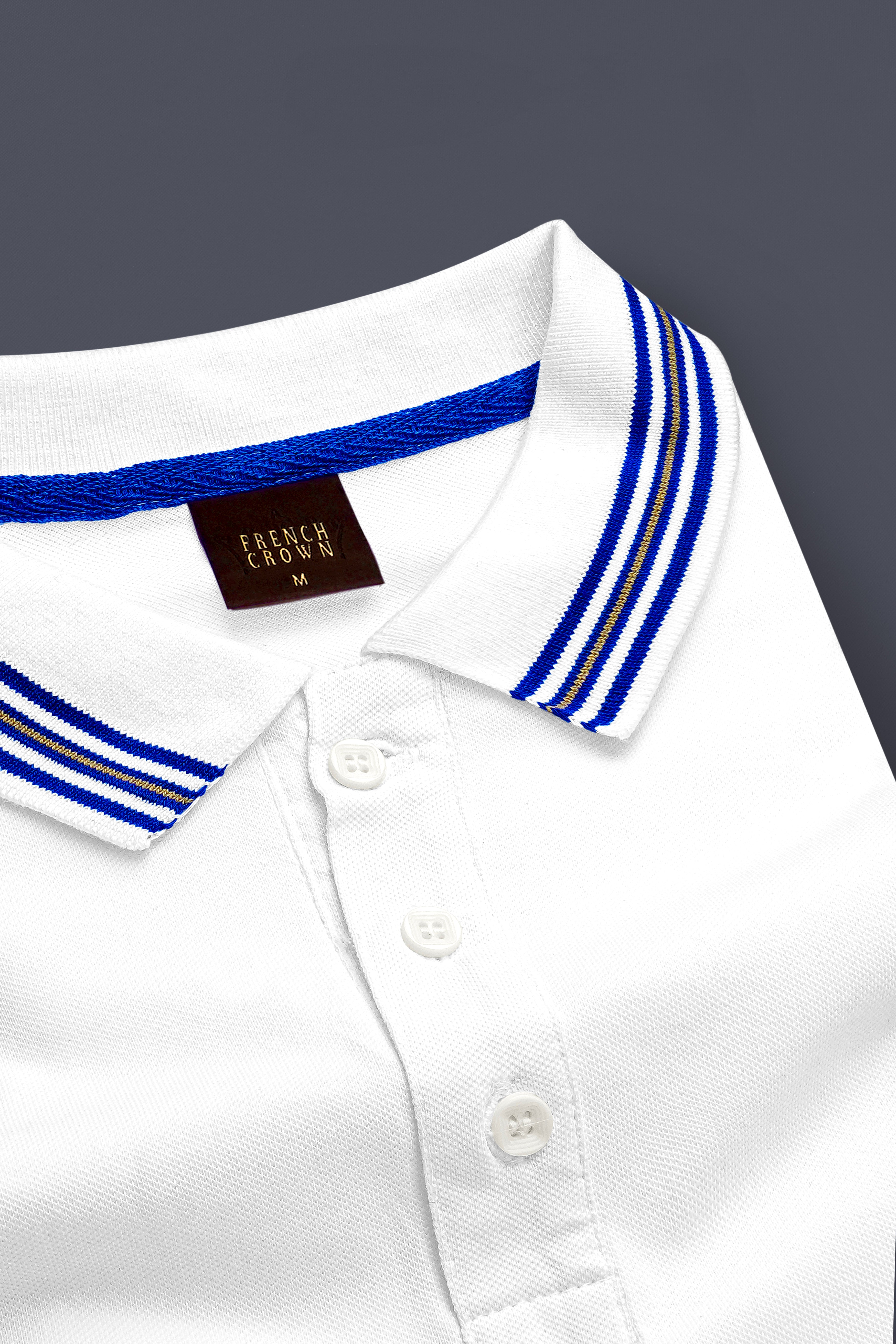 Velairn-Bright White Premium Cotton Pique Polo