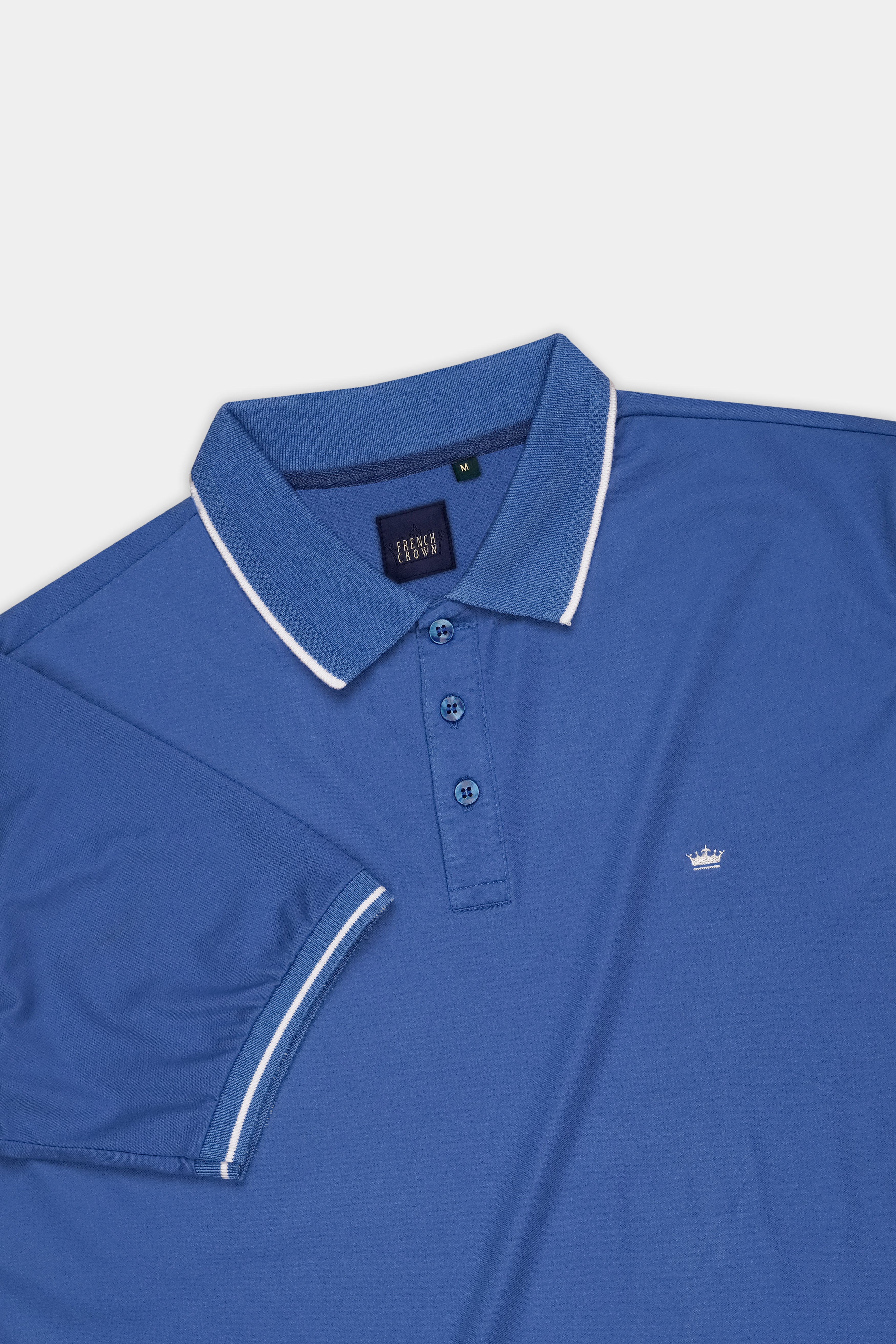 Chambray Blue Premium Cotton Pique Polo