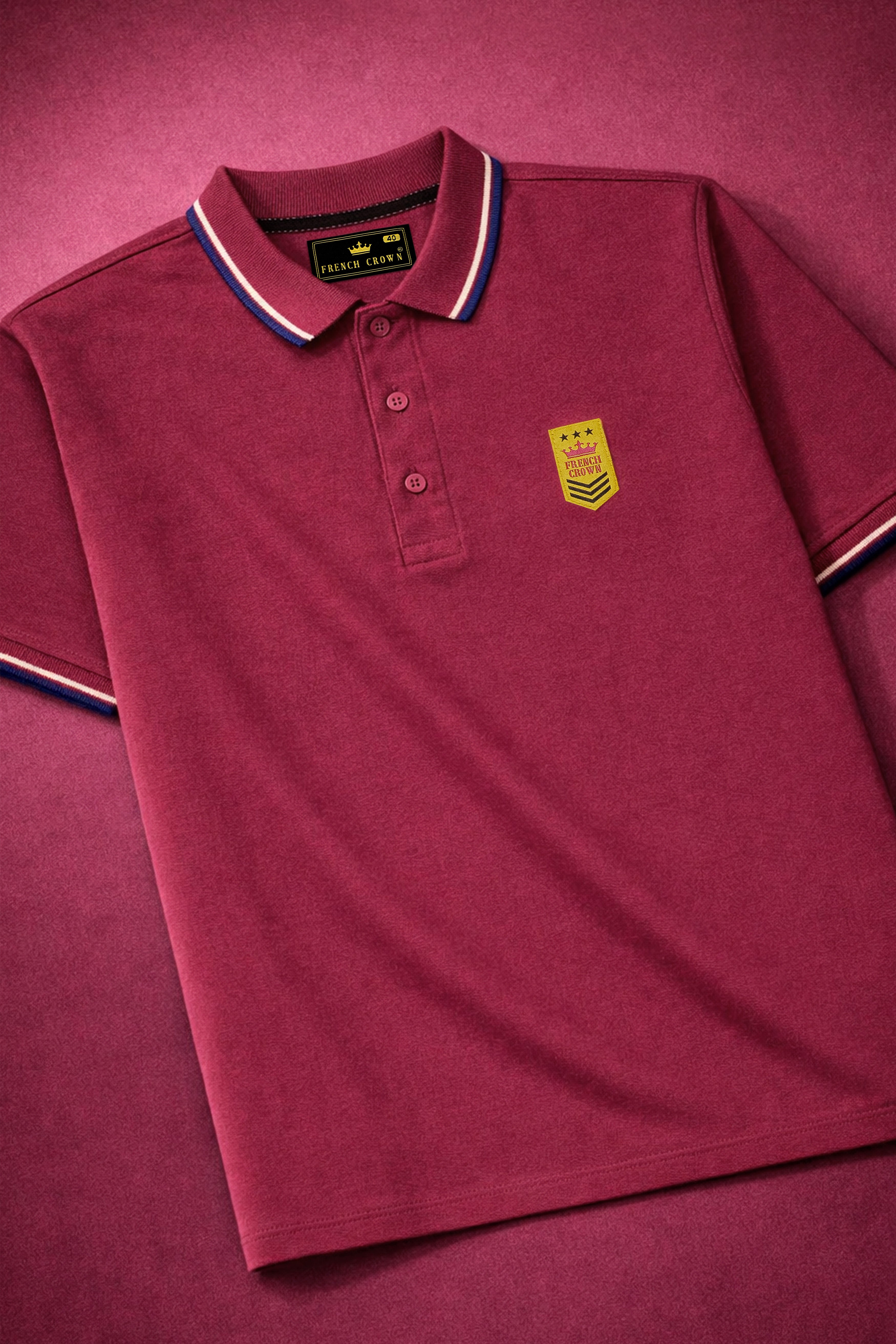 Claret Red Solid Super Soft Organic Cotton Mercerised Pique Polo