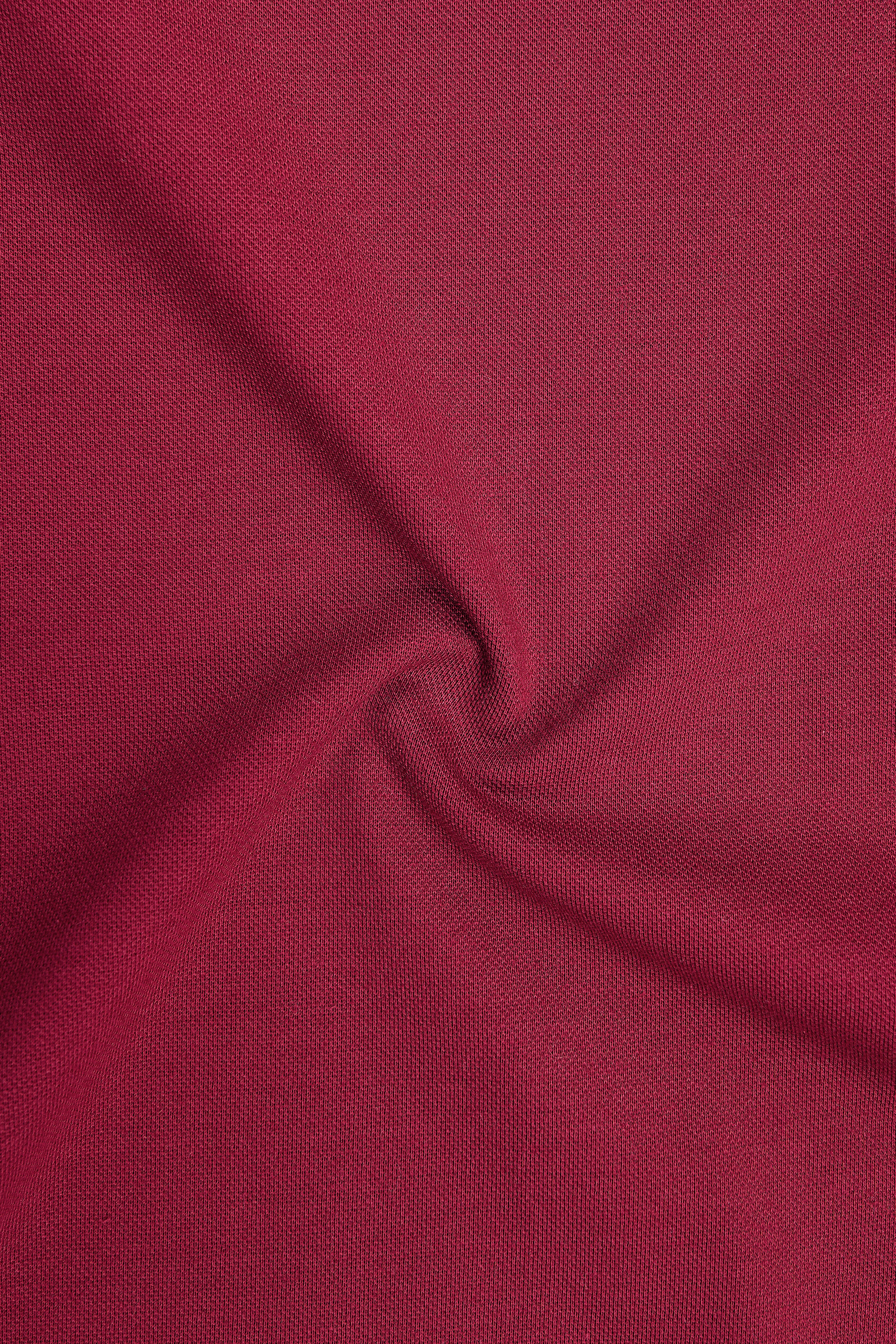 Claret Red Solid Super Soft Organic Cotton Mercerised Pique Polo