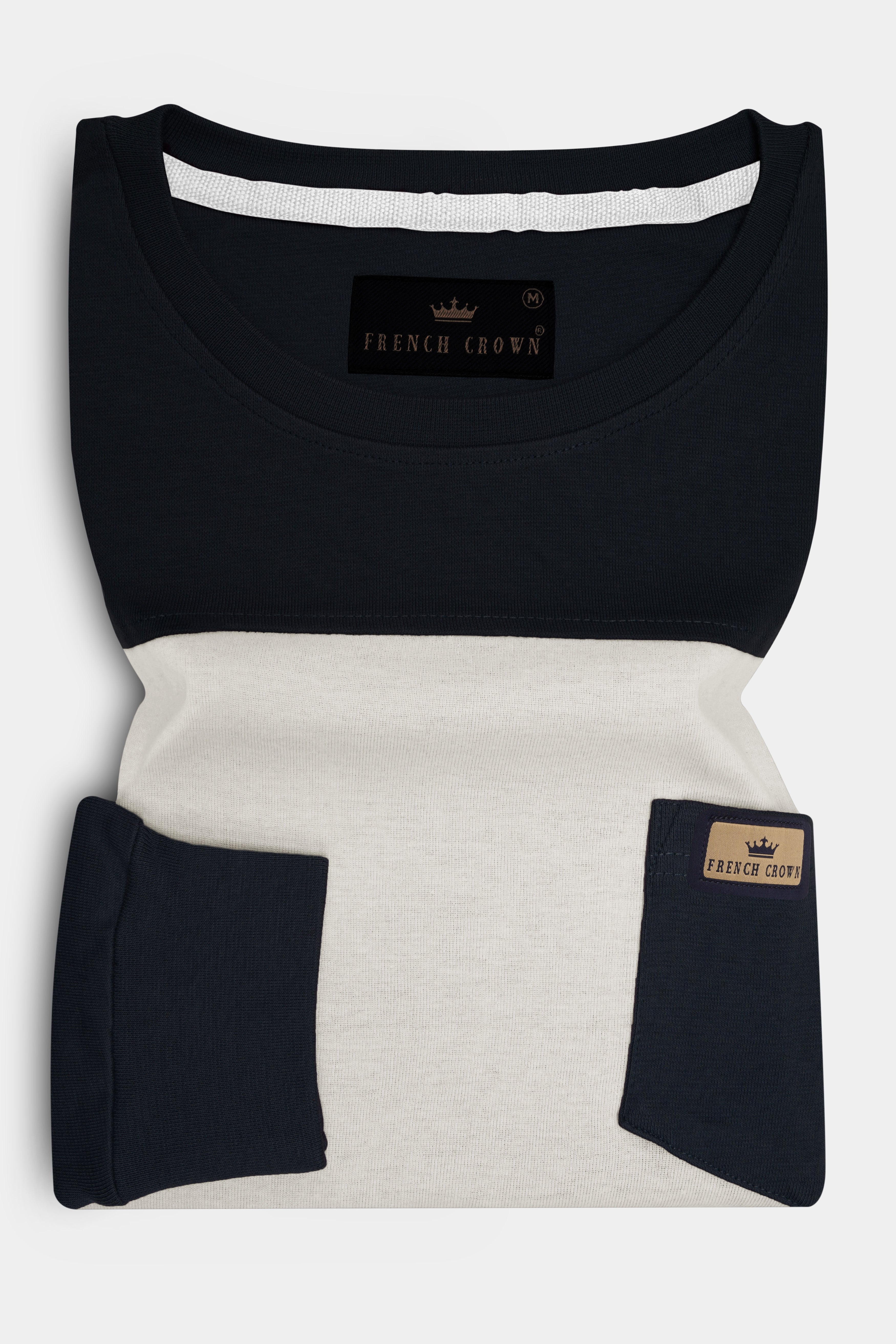 Jade Black and Wheatfield Full Sleeve Premium Cotton Jersey Sweatshirt