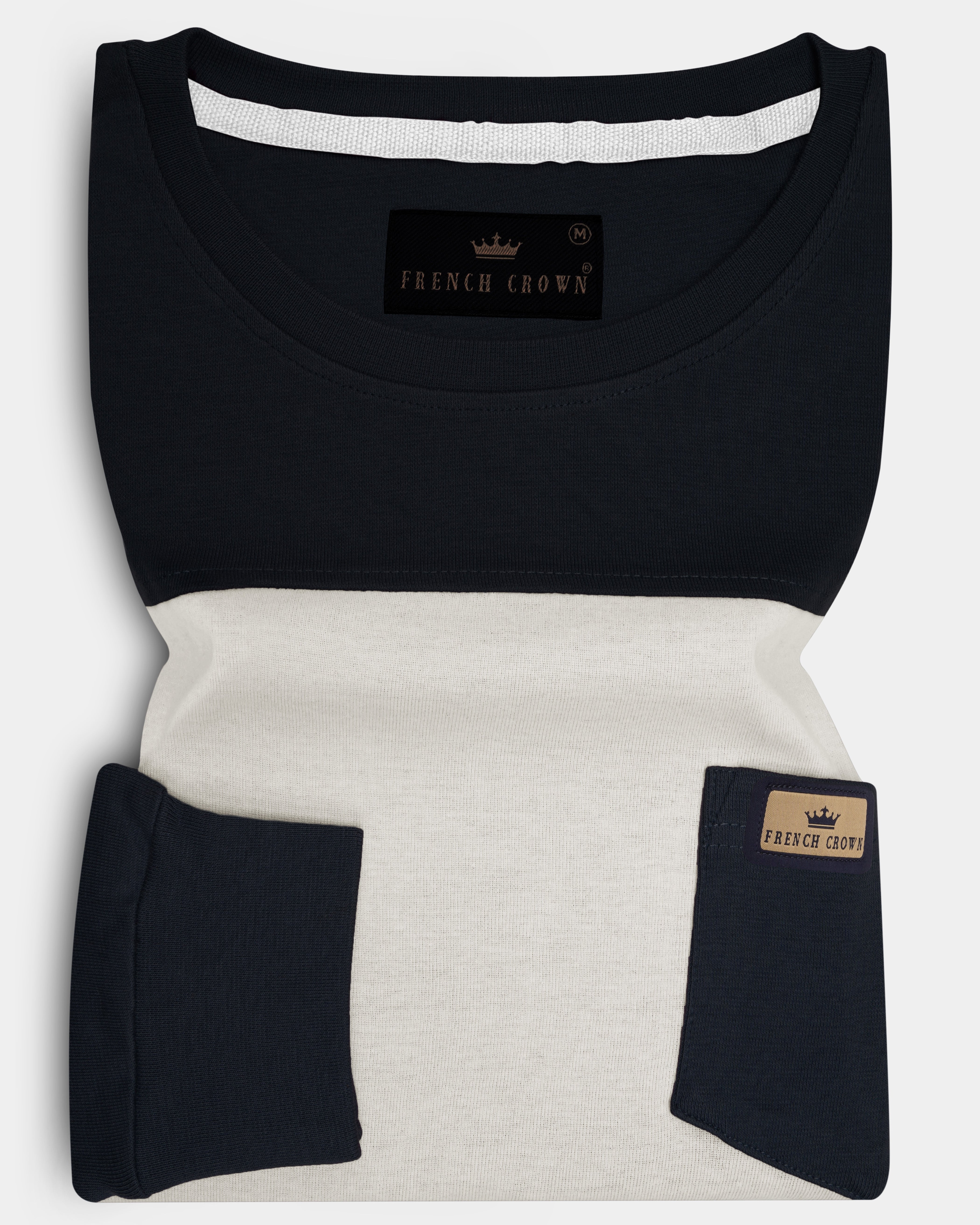 Jade Black and Wheatfield Full Sleeve Premium Cotton Jersey Sweatshirt