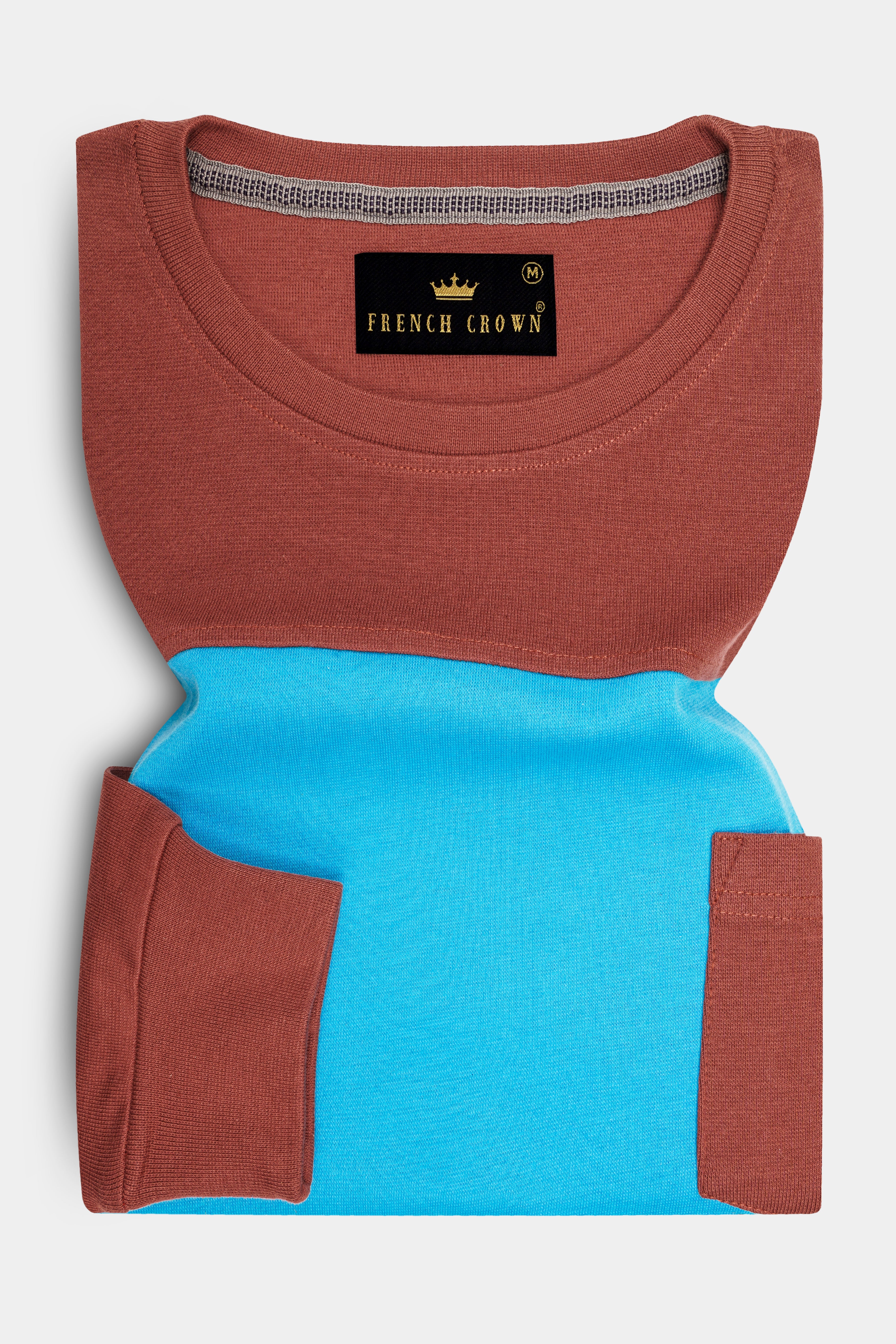 Kenyan Copper and Picton Blue Super Soft Premium Jersey Sweatshirt