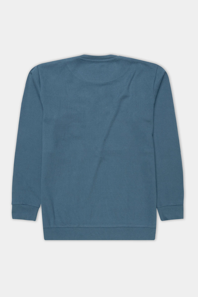 Marengo Blue and Sage Green Hand Painted Premium Cotton Jersey Sweatshirt
