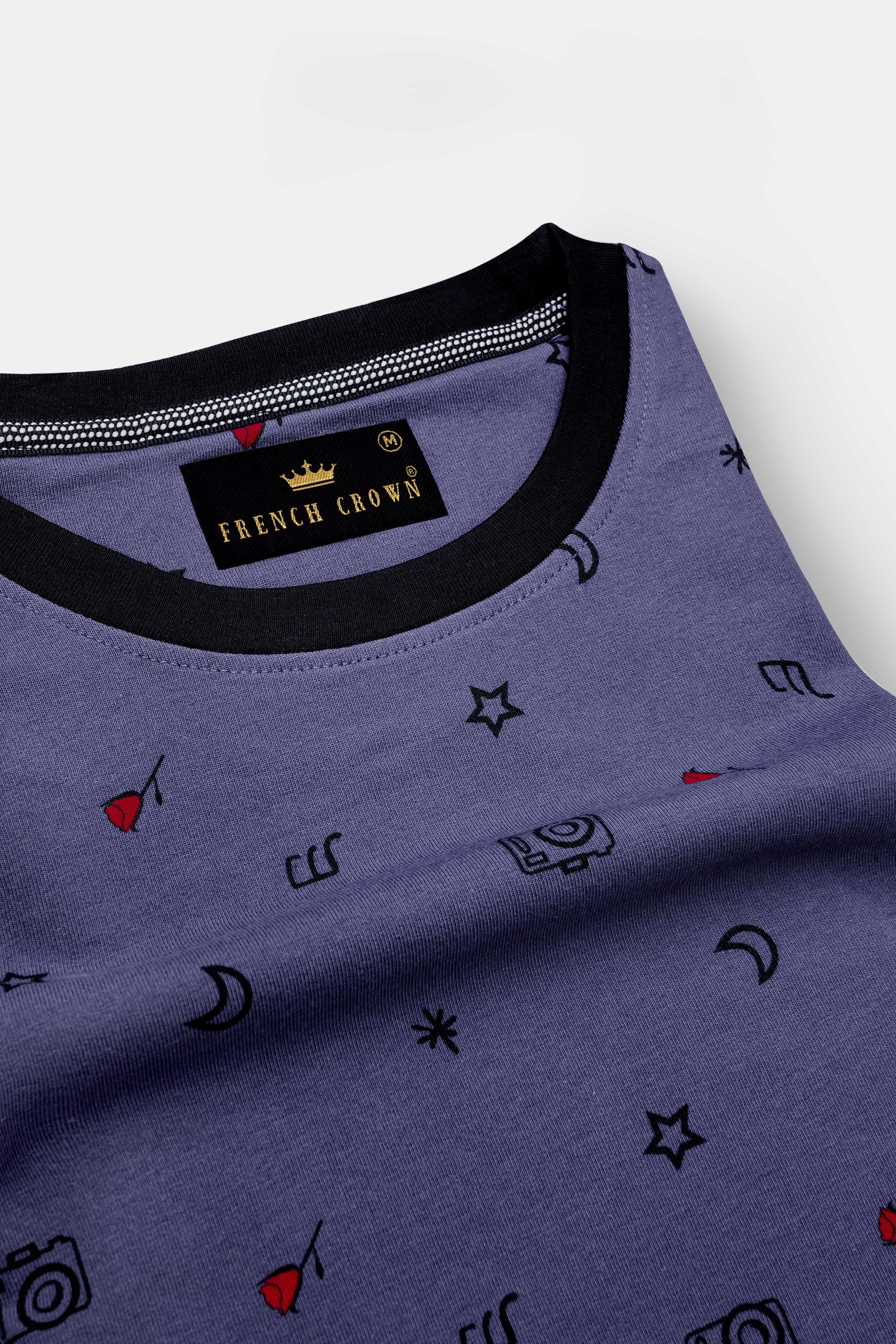 Vampire Blue Printed Premium Cotton Organic T-shirt