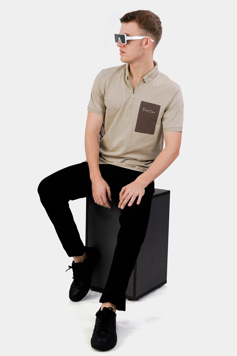 Rodeo Brown Hand Painted Premium Cotton Pique Polo