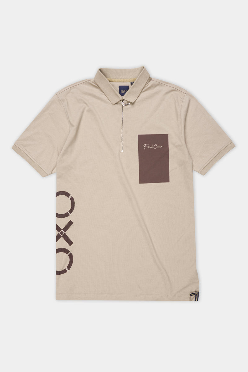 Rodeo Brown Hand Painted Premium Cotton Pique Polo