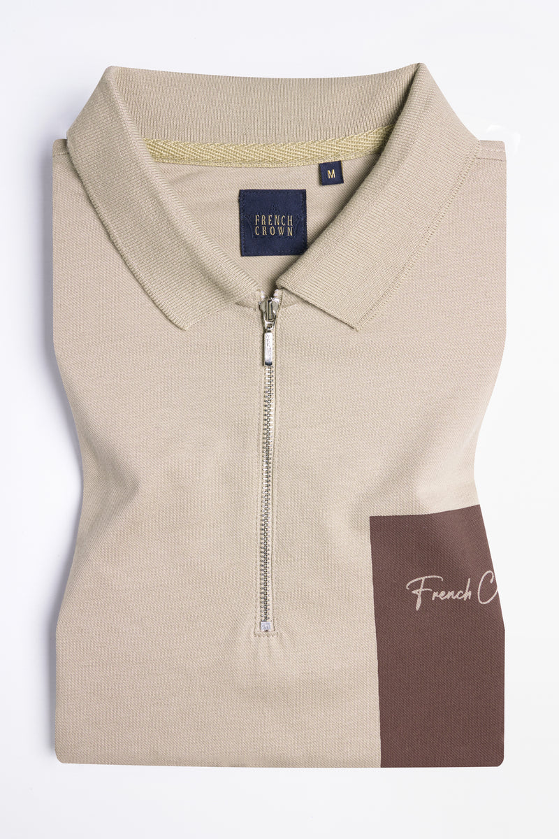 Rodeo Brown Hand Painted Premium Cotton Pique Polo